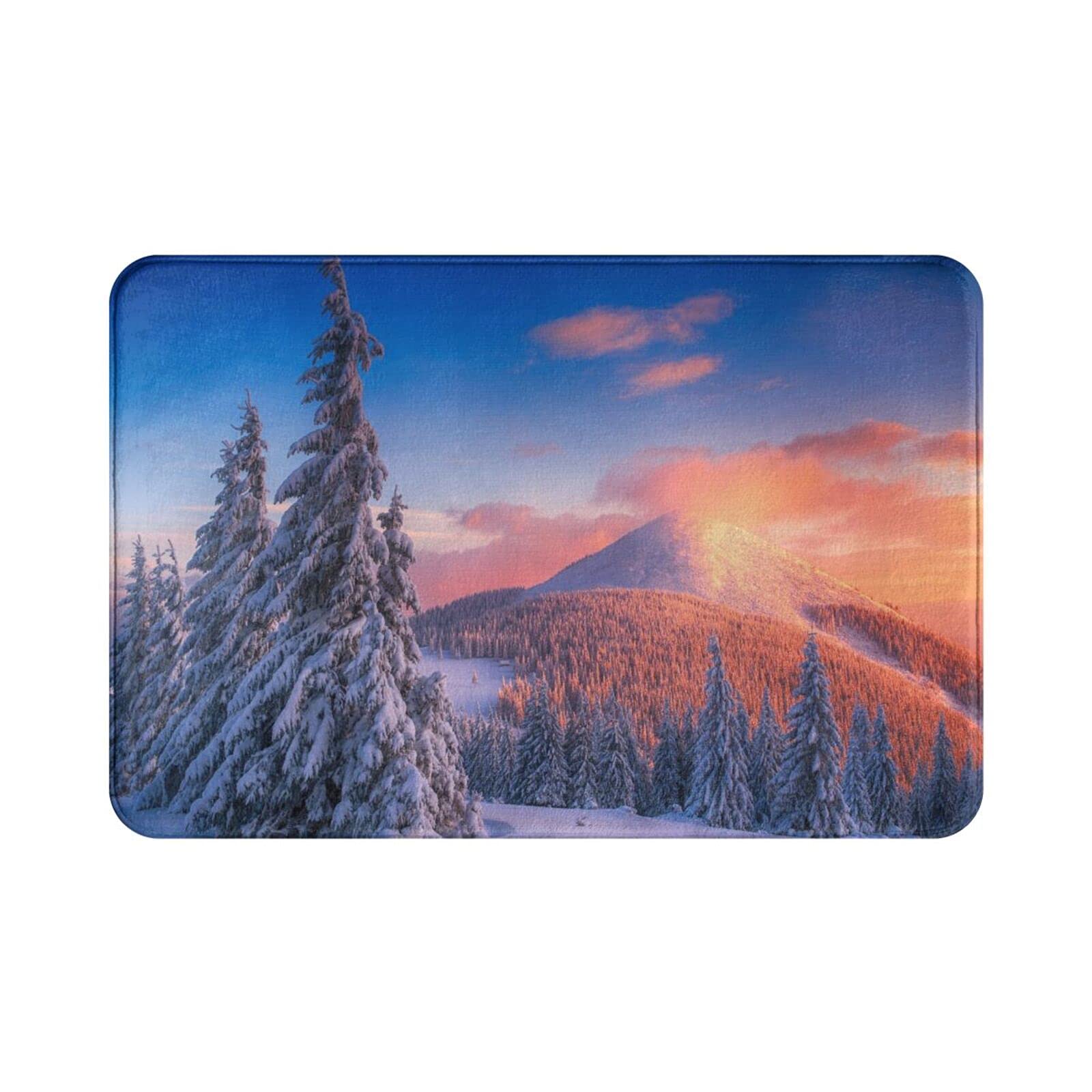 Winter Wonderlands Print Bath Mat - Soft Polyester Bathroom Rug, Non-Slip Indoor/Outdoor Door Mat (15.7x23.5 Inches) - Perfect for Bathrooms, Kitchens, and Entryways
