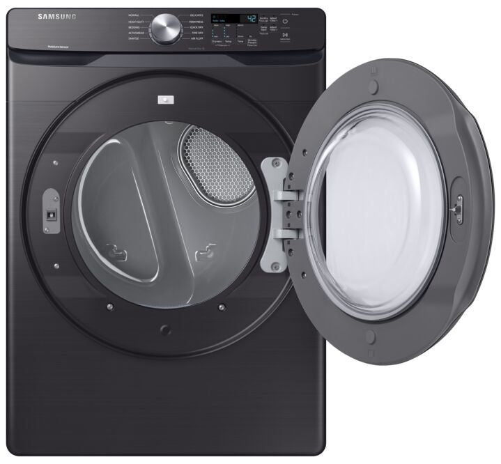 Samsung 7.5 cu.ft Black Stainless Steel Electric Dryer DVE45T6005V/AC - Perfect for Large Laundry Loads in Homes & Apartments