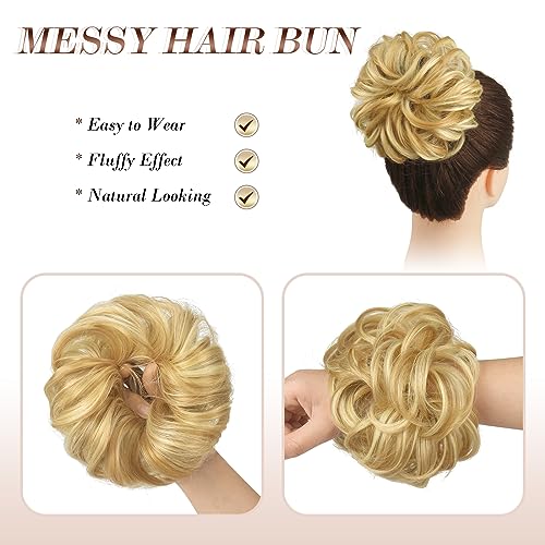 Large Curly Hair Bun Scrunchie Extension - Perfect for Ponytails, Updos & Everyday Hairstyles