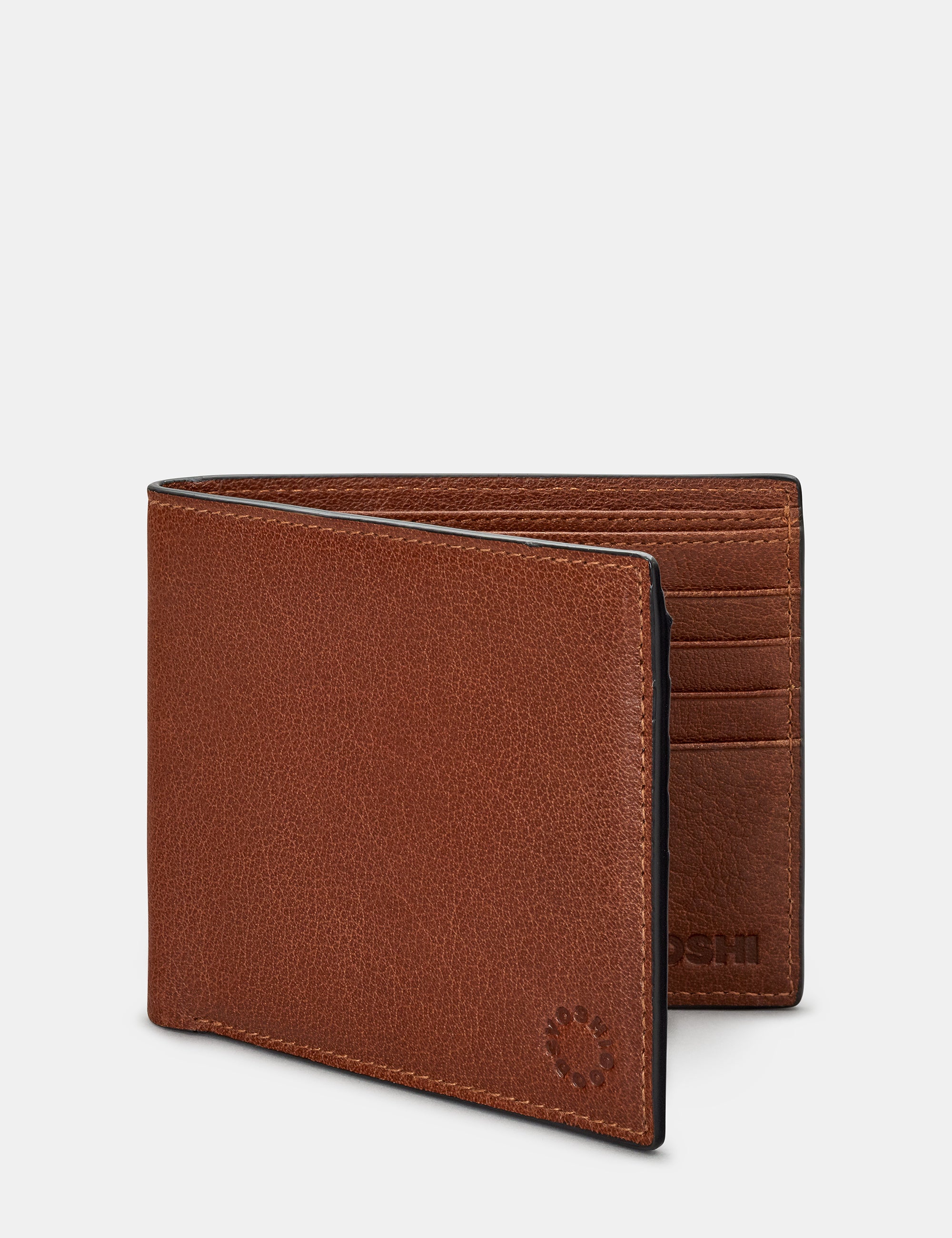 Premium Two-Fold East West Brown Leather Wallet for Men - Slim RFID Blocking Bifold Wallet with Card Slots & Cash Pocket - Perfect for Everyday Use, Travel & Gifting