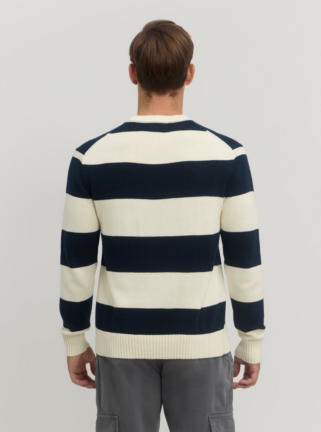 Guess Women's Navy Striped Knit Sweater Jumper - Casual Pullover for Fall & Winter | Perfect for Office, Date Night and Weekend Outfits