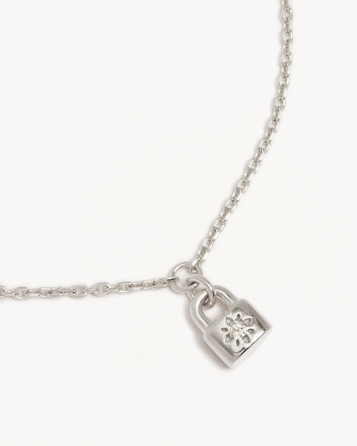Sterling Silver Crystal Lotus Padlock Bracelet for Women - Elegant Adjustable Charm Bangle for Everyday Wear, Gifts & Special Occasions