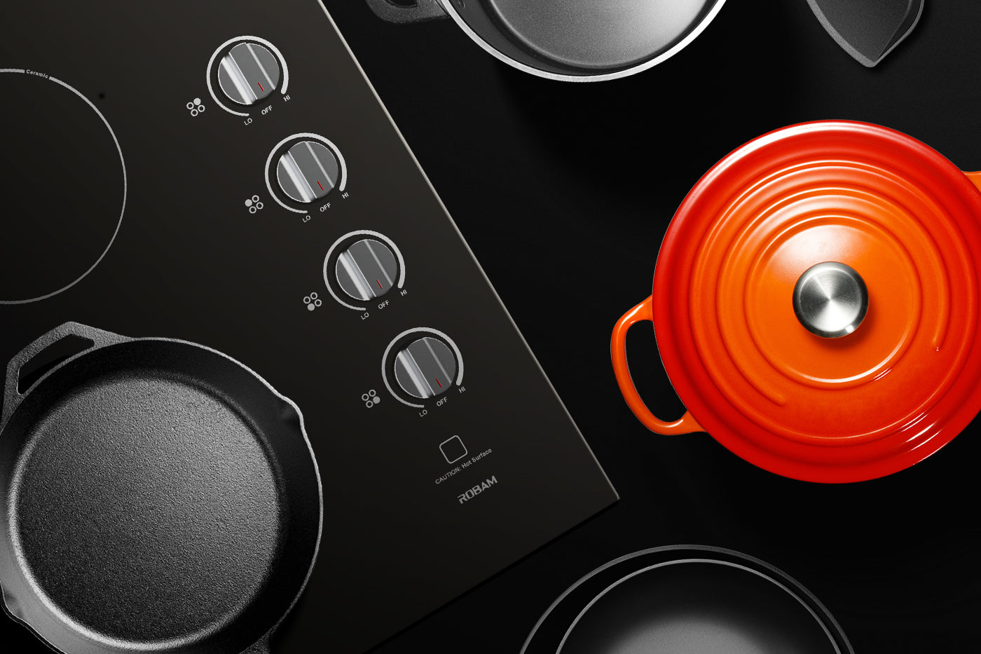 ROBAM 30-Inch Electric Ceramic Glass Cooktop with 4 Burners - Fast Heating, Easy Cleaning for Modern Kitchens | Perfect for Home Cooking, Baking & Entertaining
