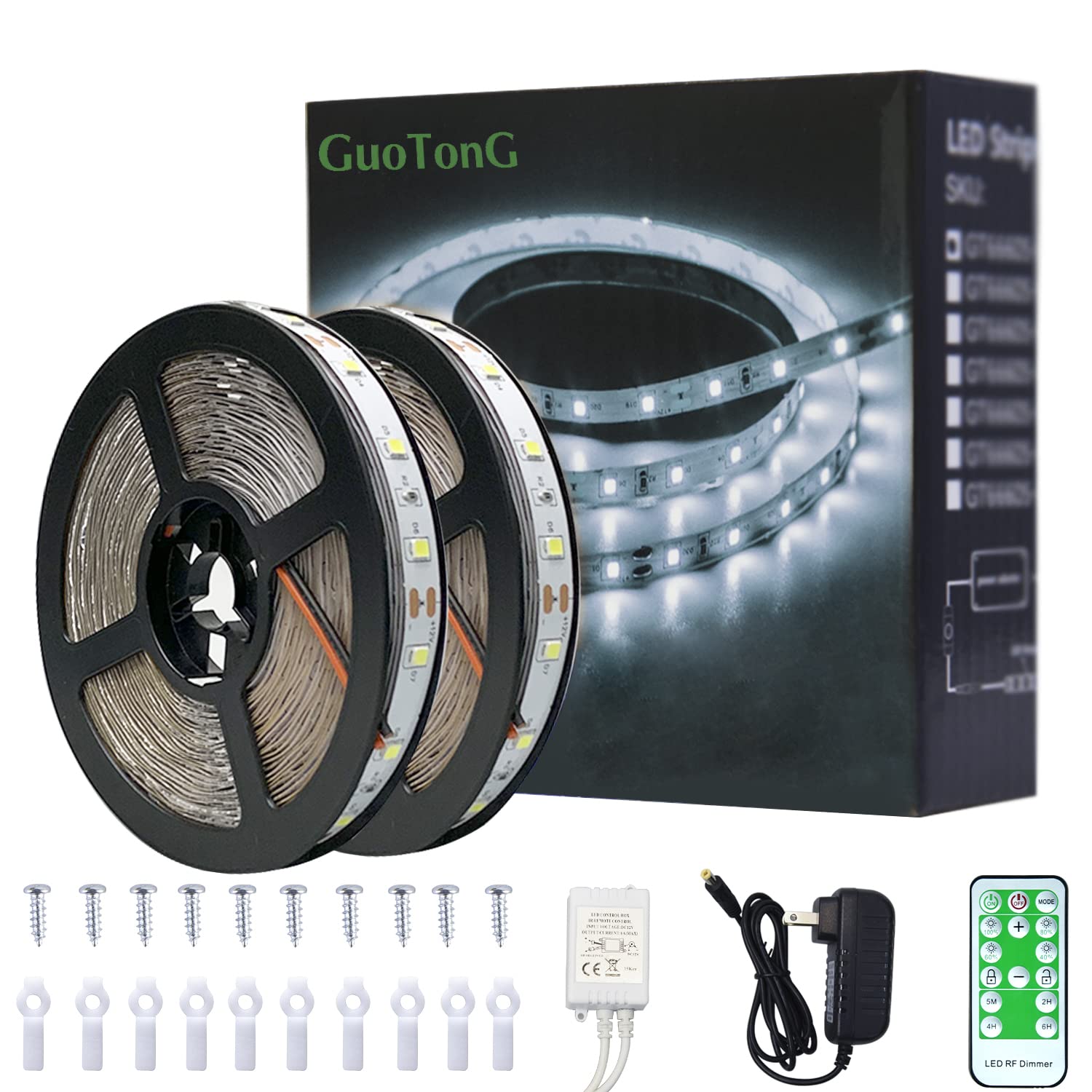 900 LED/50ft LED Strip Lights with Infrared Remote - 6000K Daylight White, 12V Flexible Light Strips with Timer Function - Perfect for Under Cabinet, Bedroom, Kitchen Lighting & Home Decor