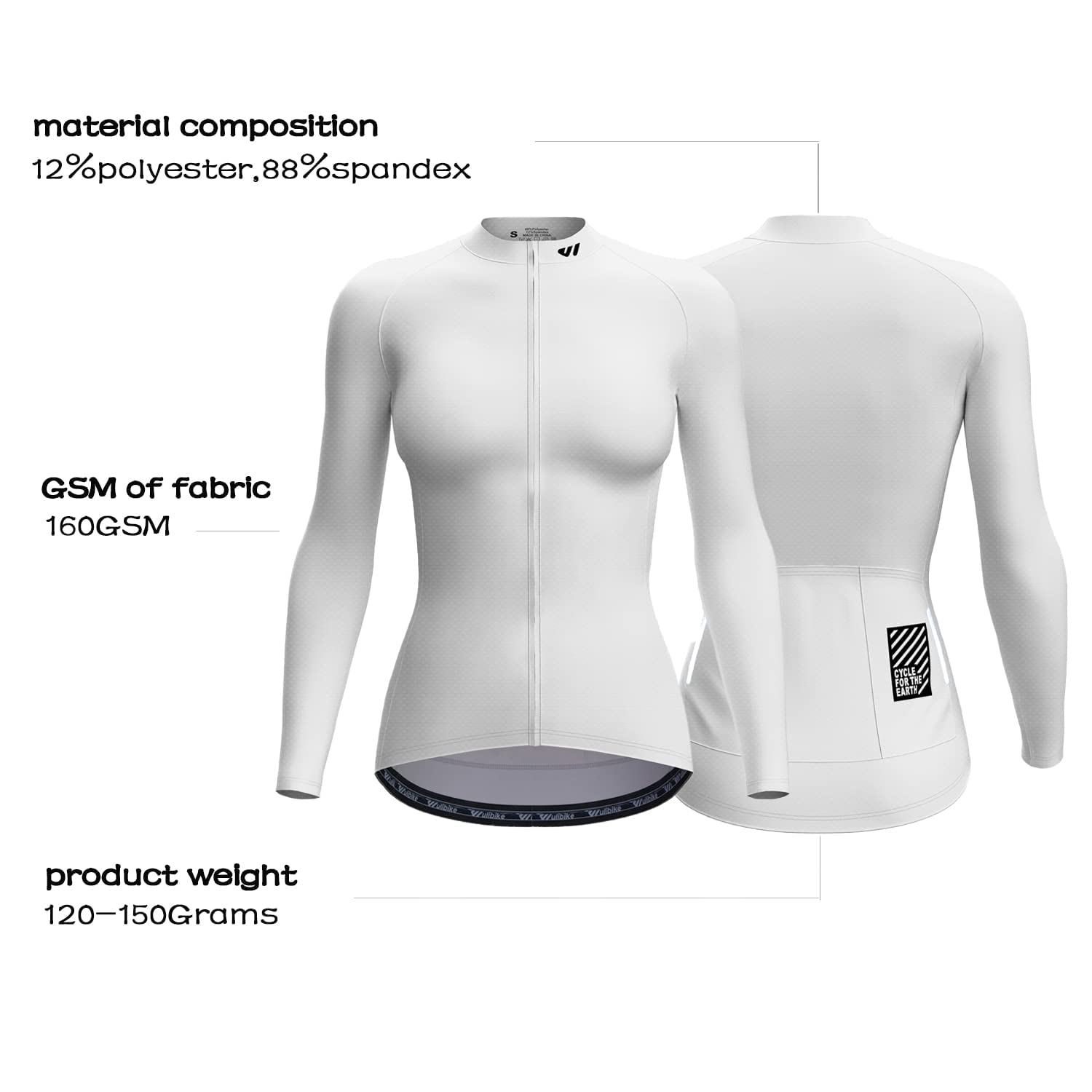 **Wulibike Women's Long Sleeve Cycling Jersey - Breathable Bike Shirt with Pockets for Road & Mountain Biking - Perfect for Commuting, Training & Outdoor Sports**