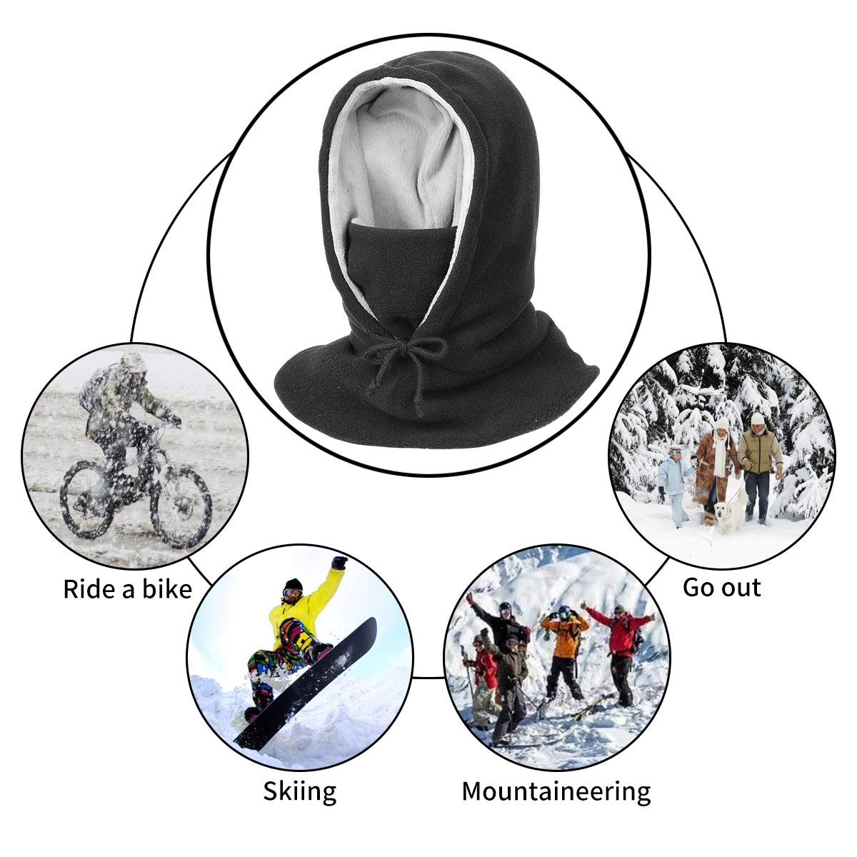 Windproof Fleece Balaclava Ski Mask for Men & Women - Warm Winter Face Cover for Skiing, Snowboarding & Outdoor Activities