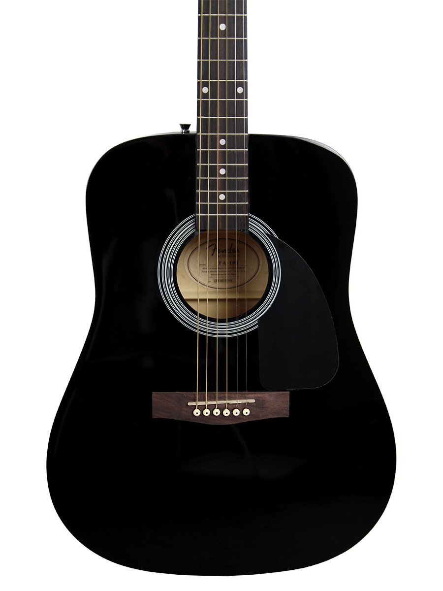 Fender Dreadnought Acoustic Guitar Bundle - Black with Gig Bag, Tuner, Strings, Strap & Picks | Includes Fender Play Online Lessons | Perfect for Beginners, Campfires & Live Performances