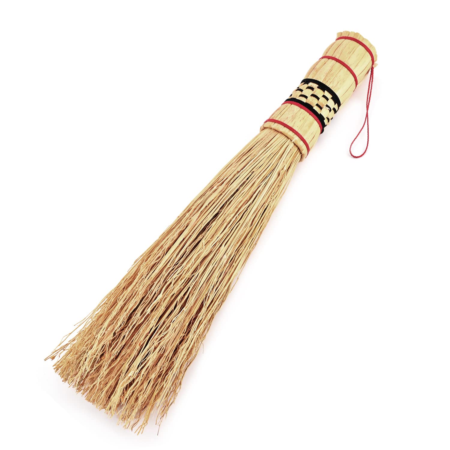 Natural Bamboo Sorghum Whisk Broom - Small Handheld Dish Brush for Stainless Steel & Cast Iron Pans, Wok Cleaner - Eco-Friendly Kitchen Cleaning Tool for Carbon Pots, Stovetops & Cookware Accessories | Perfect for Daily Kitchen Cleaning & Tough Food Residue Removal
