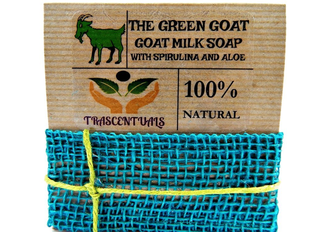 Aloe Vera Soap with Spirulina & Goat Milk - Deep Moisturizing Bar for Face & Body - Helps Treat Acne, Eczema & Psoriasis - Natural Skincare Solution (1 Pack) - Perfect for Sensitive Skin & Daily Cleansing Routine