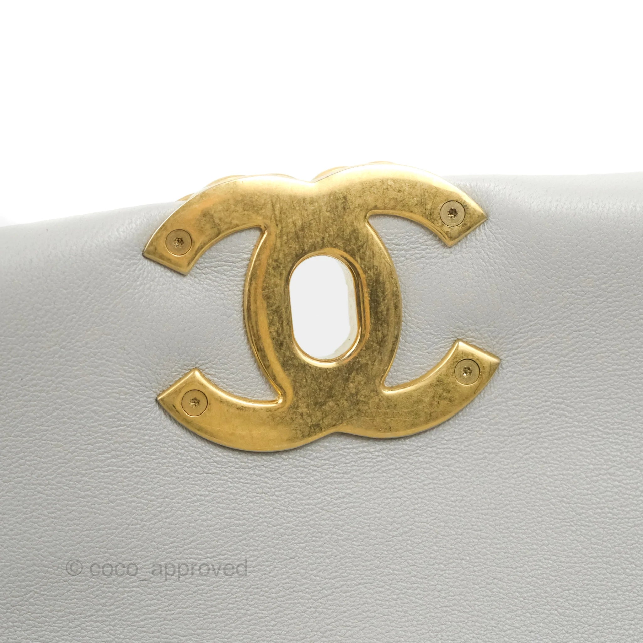 Chanel 19 Small Grey Lambskin Leather Bag with Mixed Gold & Silver Hardware - Perfect for Everyday Luxury & Evening Events