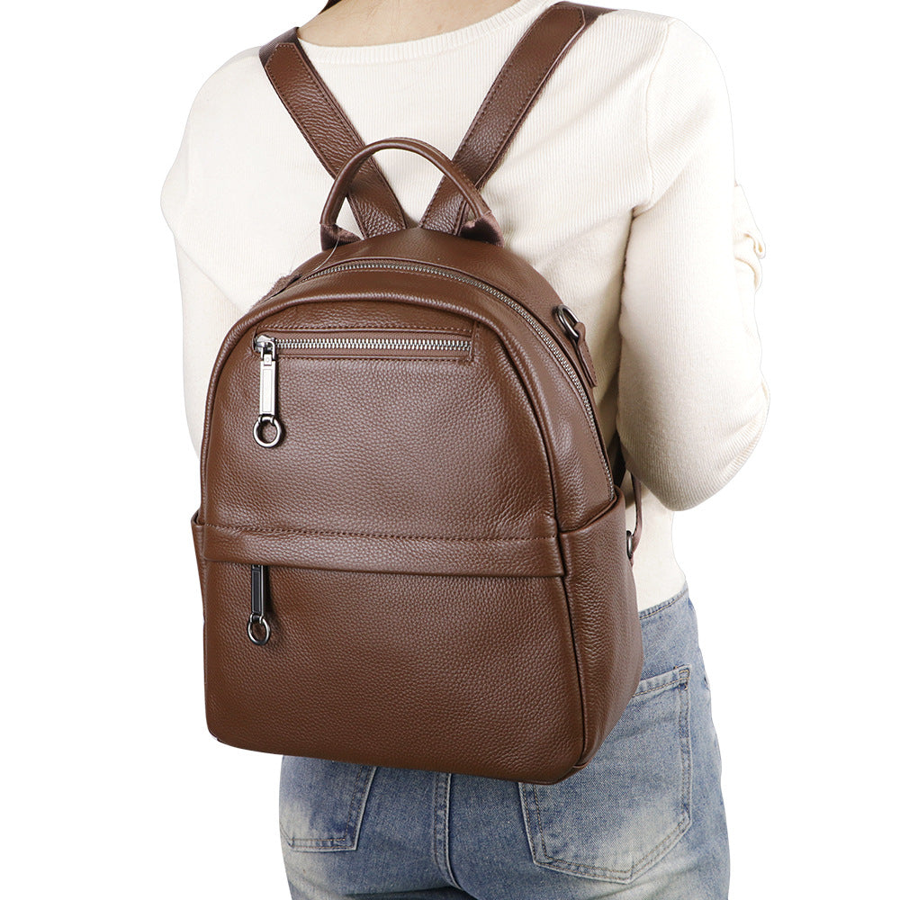 Genuine Leather Backpack for Men & Women - Large Capacity Travel Laptop Backpack with Shoulder Strap - Perfect for Work, School, College & Outdoor Adventures