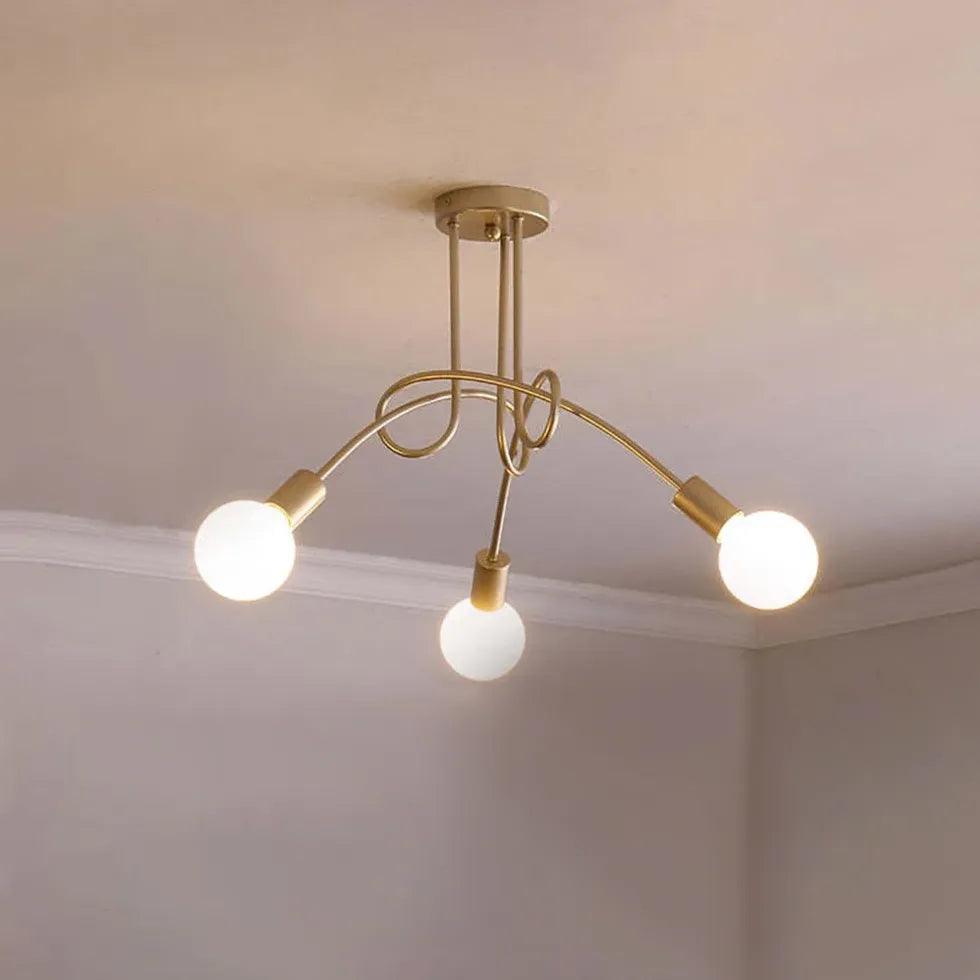 Elegant White Multi-Bulb Entwined Ceiling Light Fixture - Perfect for Living Room, Bedroom, and Dining Room Lighting Decor