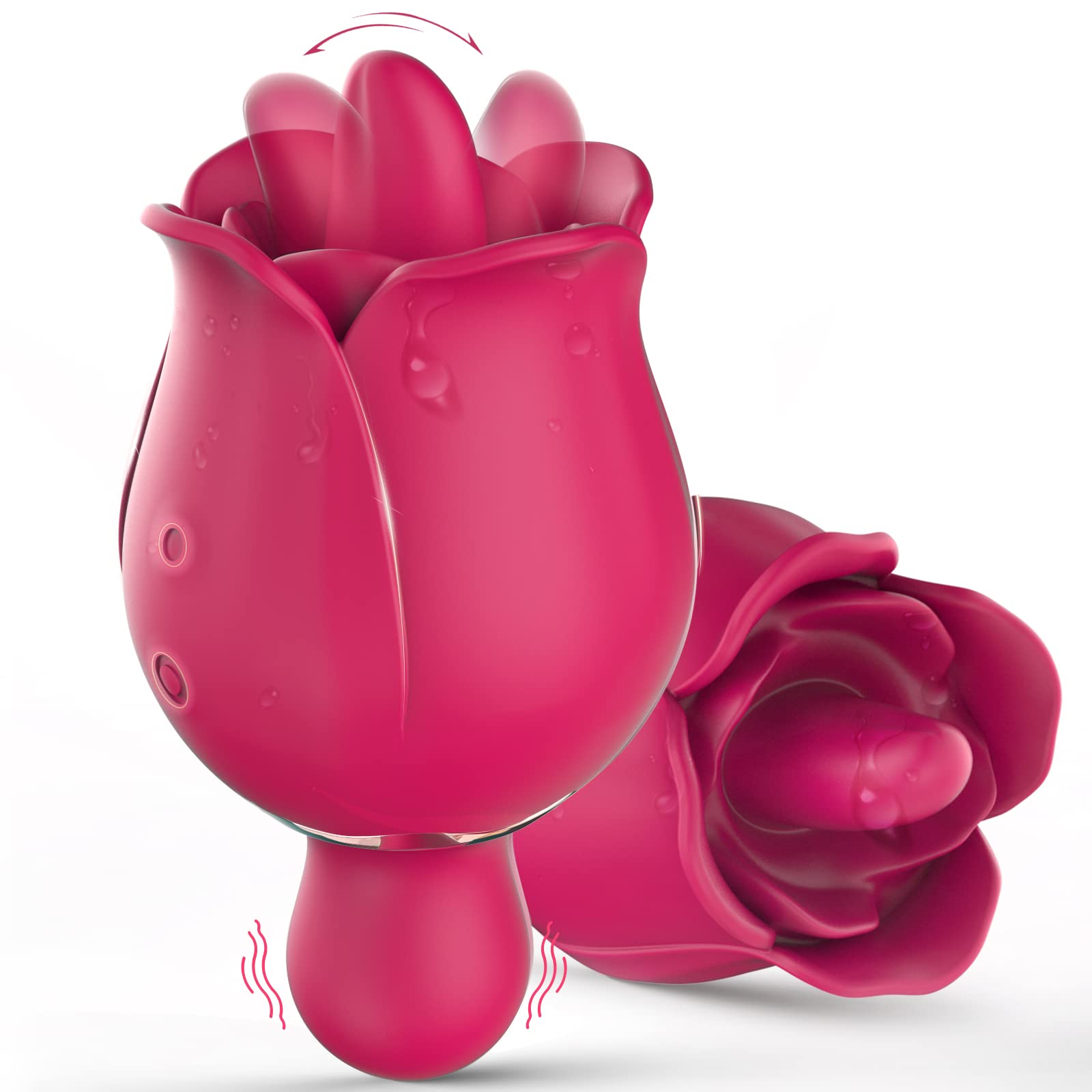 Rose Toy Vibrator for Women - Clitoral Stimulation & Tongue Licking Adult Sex Toy with 9 Powerful Vibration Modes, Waterproof Mini Vibrator for Couples - Perfect for Solo Play & Intimate Moments in Bedroom or Shower