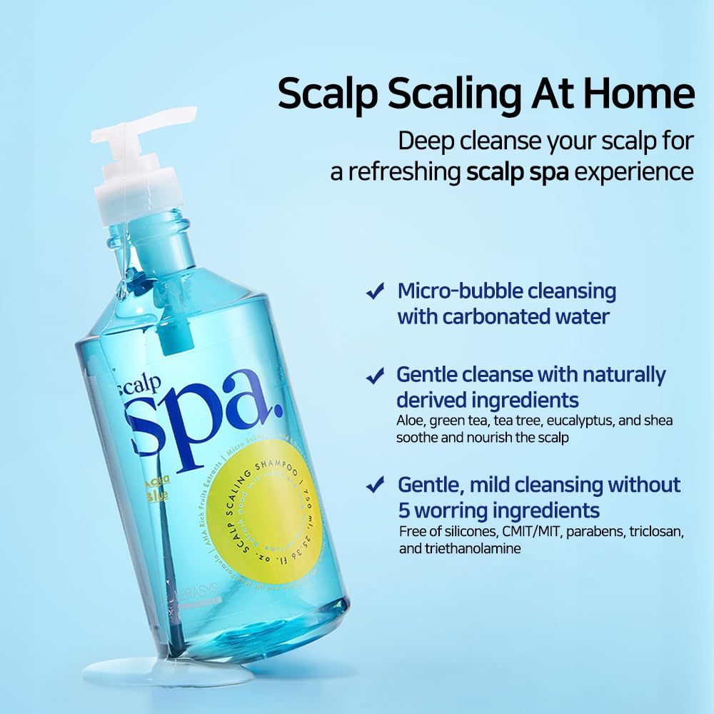 Kerasys Scalp Spa Silicone Free Weakly Acidic AHA Shampoo & Conditioner Set - 25.36 fl oz / 750 ml for Fresh Floral Hair Care | Gentle Cleansing for Sensitive Scalp & Color-Treated Hair