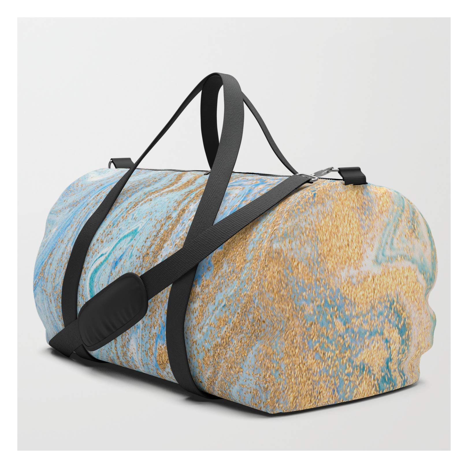 Nouveau Design Travel Duffle Bag Set - 3 Pack Marble Turquoise Gold Silver Waterproof Gym Bag for Women & Men | Perfect for Gym, Travel, Work & Weekend Getaways