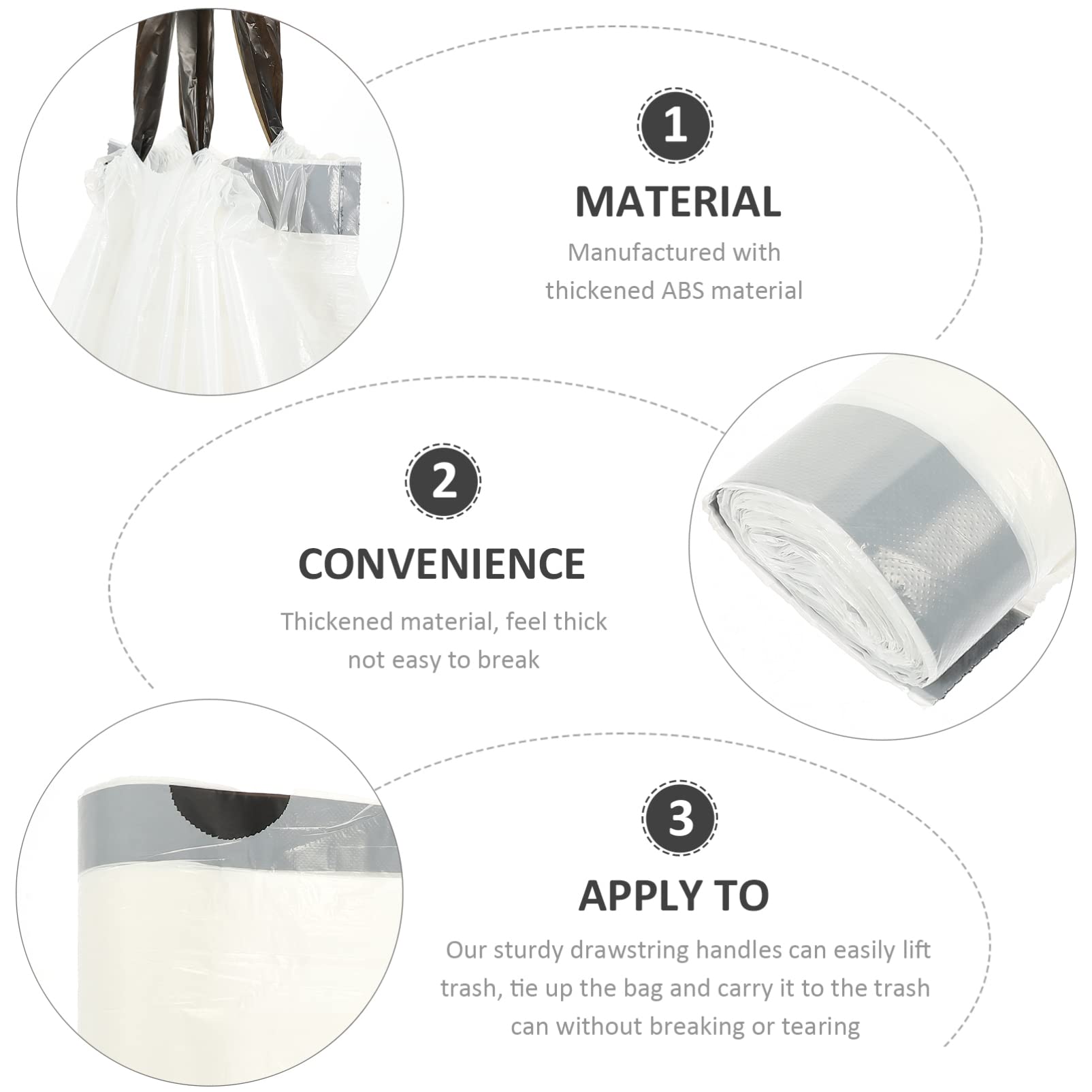 60-Pack 4 Gallon Drawstring Trash Bags - Heavy Duty Plastic Garbage Bags for Kitchen, Bathroom & Office Waste Disposal - Leakproof & Tear-Resistant Rubbish Storage Bags for Household & Commercial Use
