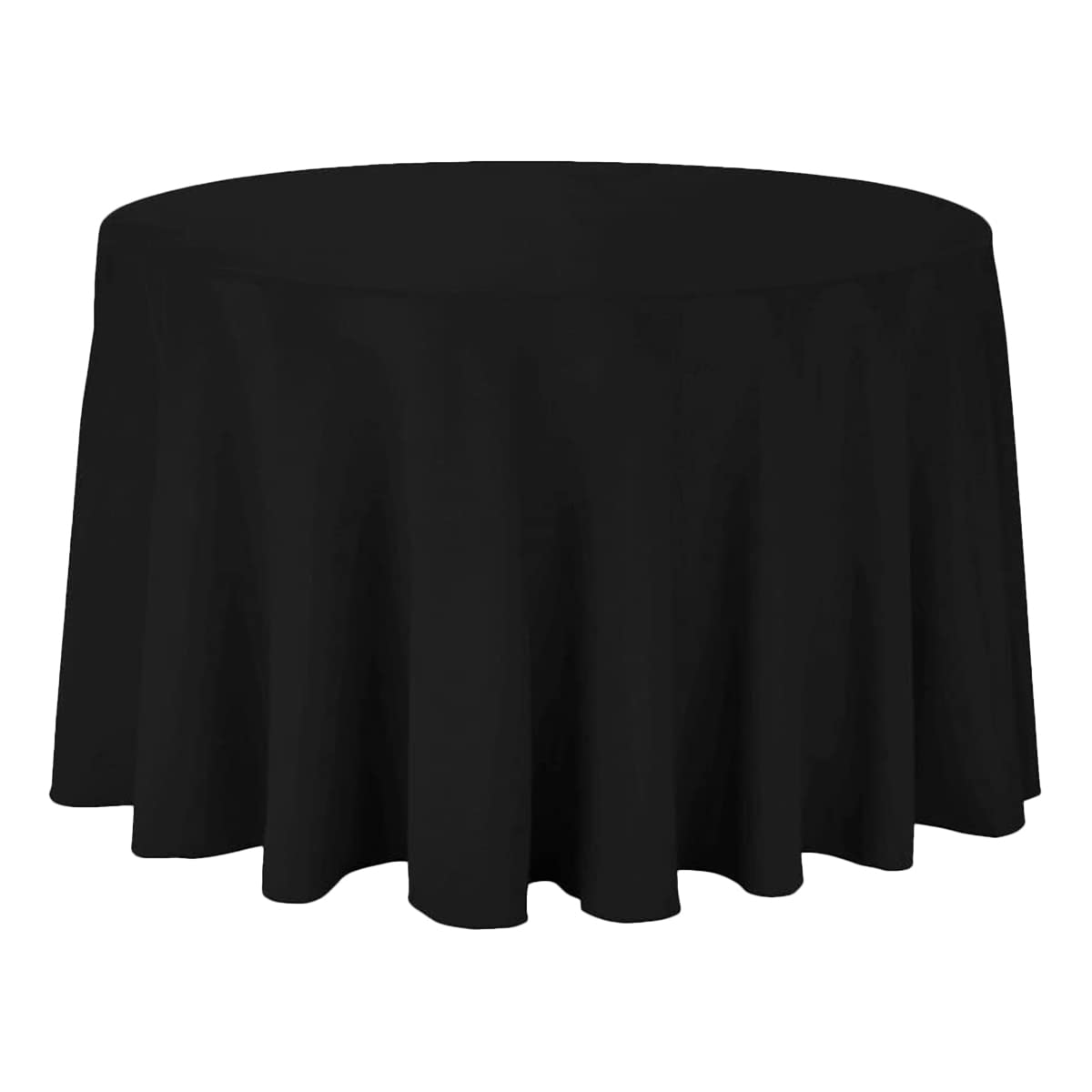 10-Piece 108-Inch Round Polyester Tablecloth Set - Sparkling Black Fabric for Weddings, Banquets & Restaurant Events - Machine Washable Linen - Elegant Party & Reception Table Cover