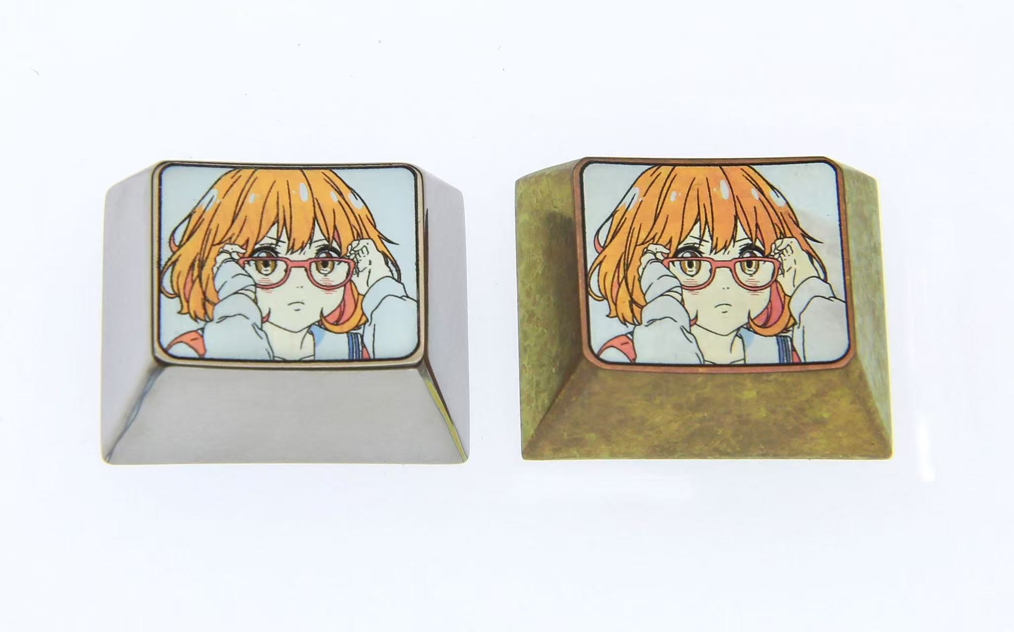 Beyond the Boundary Kuriyama Mirai 1.25U Titanium Alloy Custom Keycaps - Anime Character Themed Metal Keycaps for Mechanical Keyboards | Perfect for Gaming, Typing & Collectors