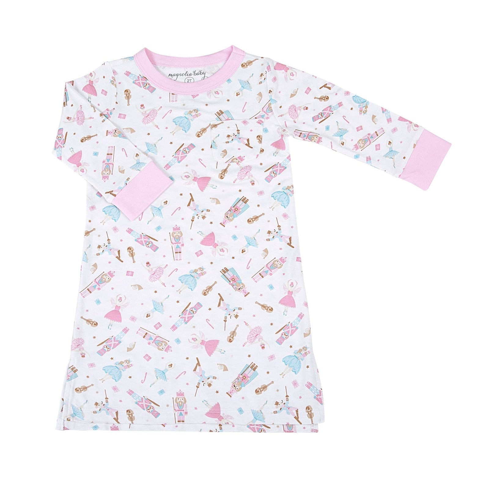 Nutcracker Ballet Long Sleeve Nightgown - Women's Christmas Themed Sleepwear for Holiday Comfort & Cozy Nights - Perfect for Christmas Eve, Winter Bedtime & Festive Pajama Parties