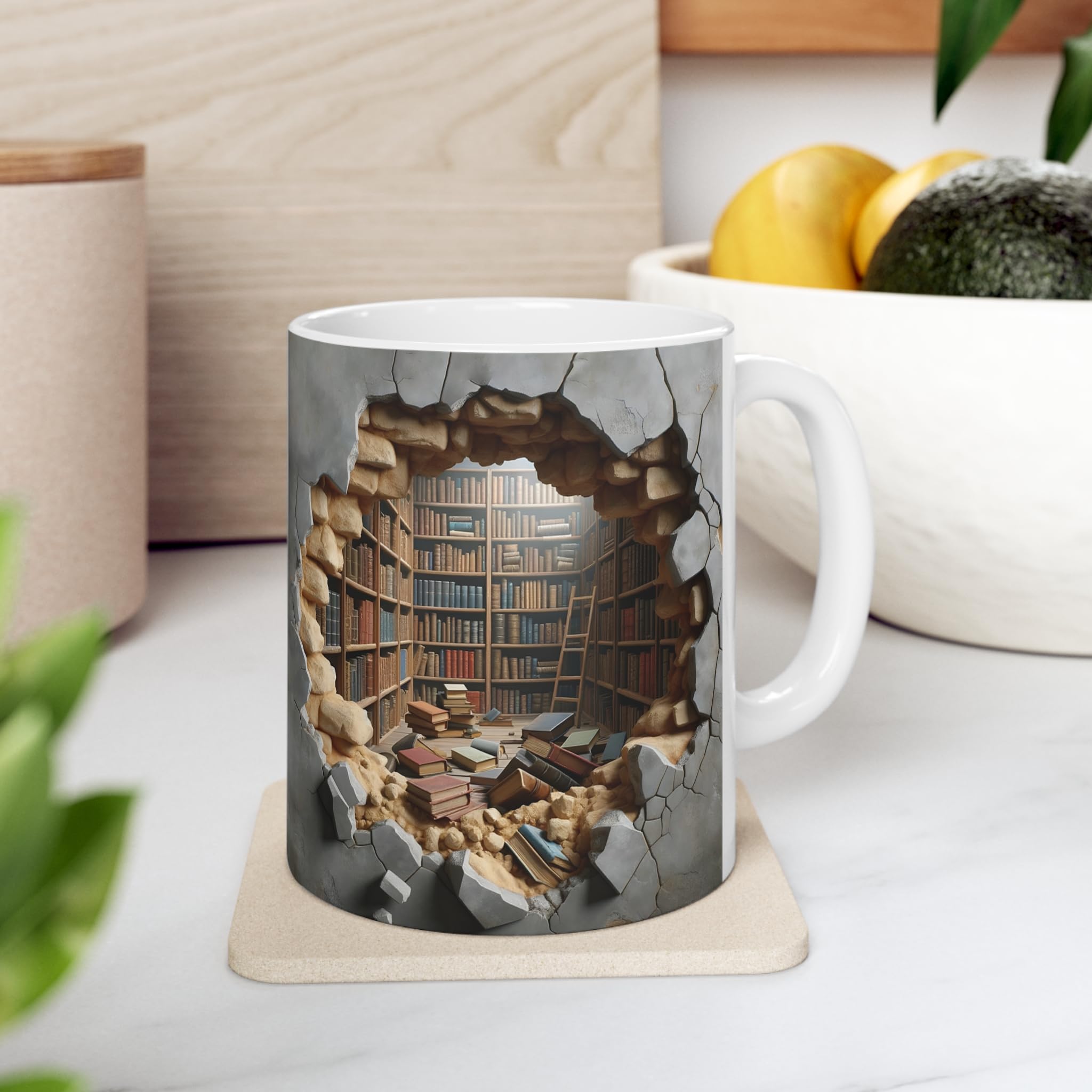 2IMT White 11 Oz Ceramic Book Lover Coffee Mug - Perfect Gift for Readers, Bookworms & Librarians - Great for Reading Nooks, Book Clubs & Cozy Home Libraries
