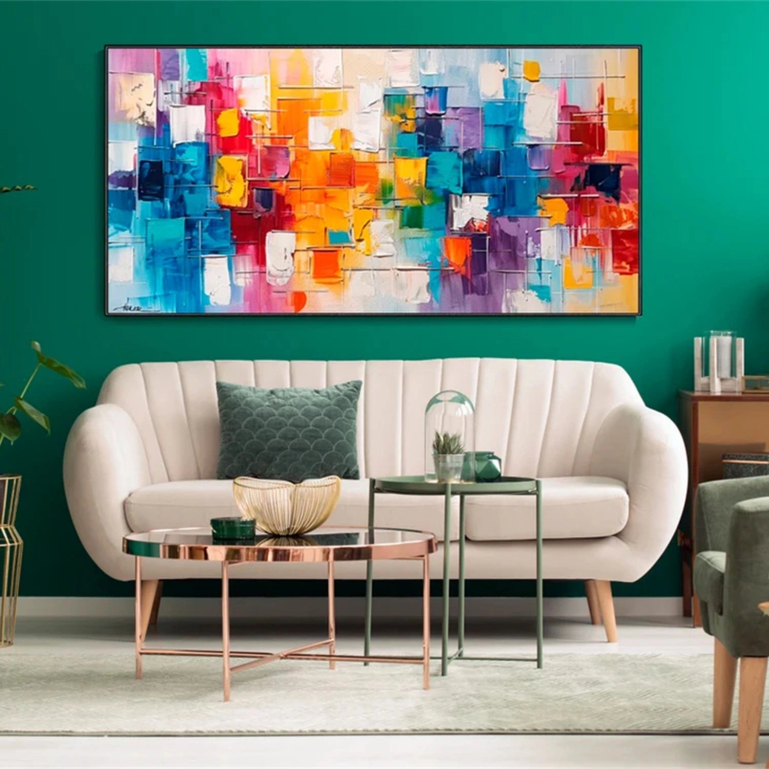 Abstract Painting #AB 298 - Modern Wall Art for Home & Office Decor - Perfect for Living Room, Bedroom, or Workspace