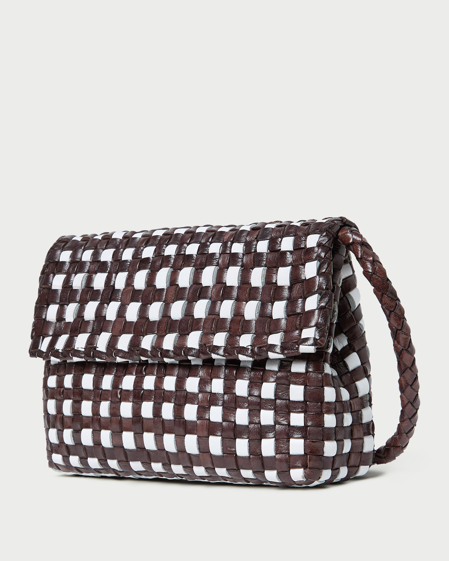 Vinnie Chocolate & White Woven Crossbody Bag for Women - Stylish Handbag Purse with Adjustable Strap - Perfect for Shopping, Travel & Everyday Use