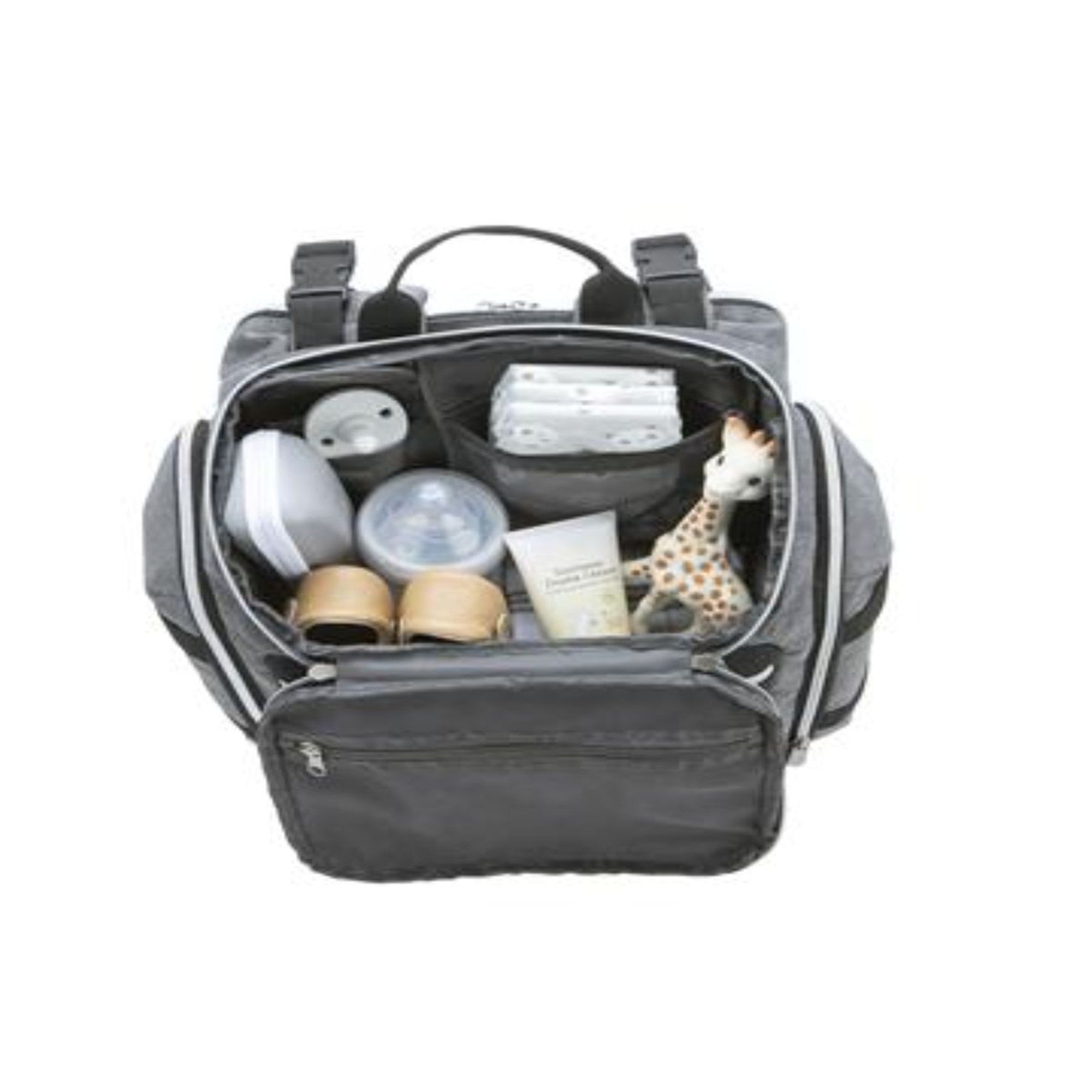 Baby Brezza Backpack Diaper Bag - Grey & Black Waterproof Diaper Backpack for Parents - Perfect for Travel, Daycare & On-the-Go Parenting