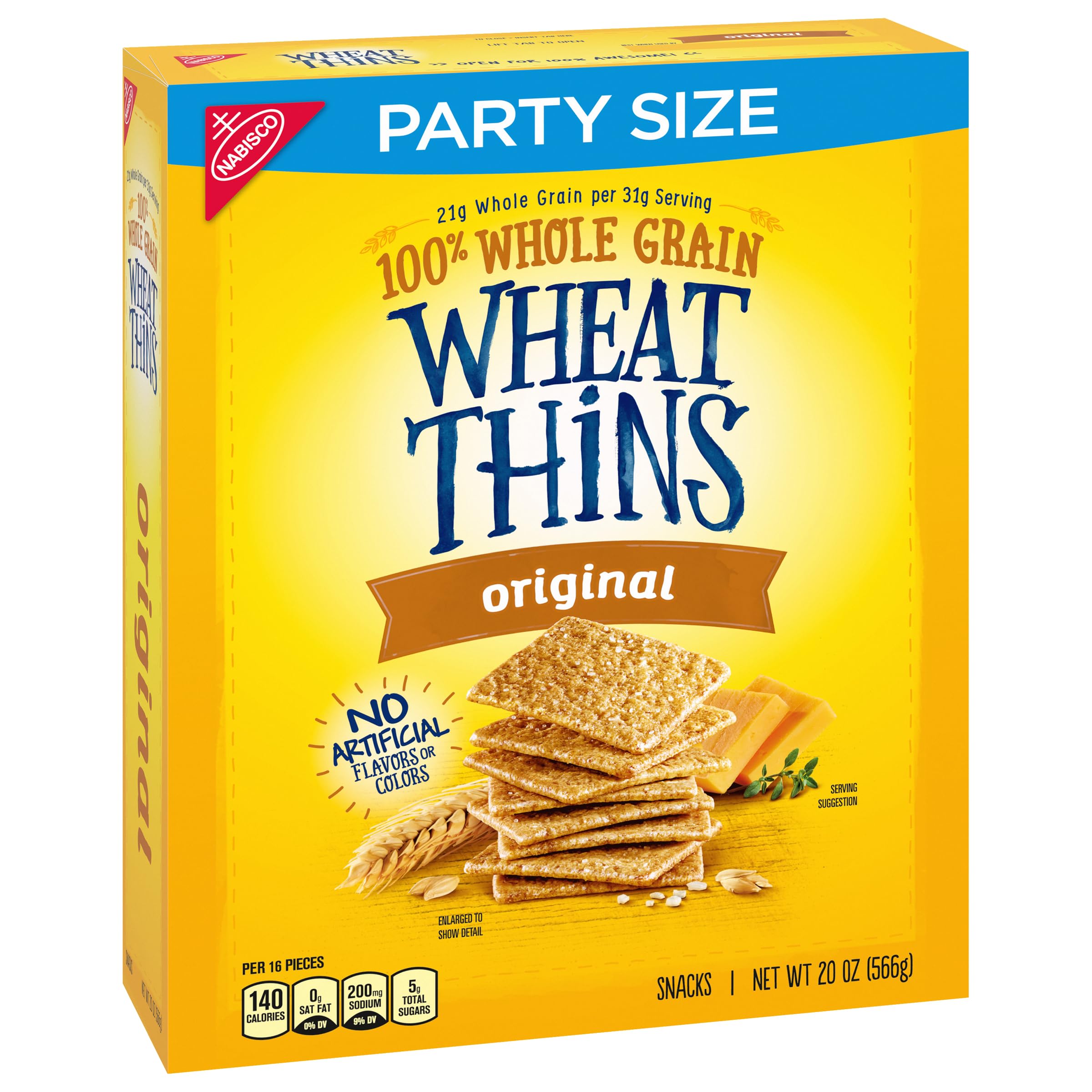 Original Wheat Thins Whole Grain Crackers - Healthy Snack Box (20oz) | Perfect for Parties, School Lunches & On-the-Go Snacking