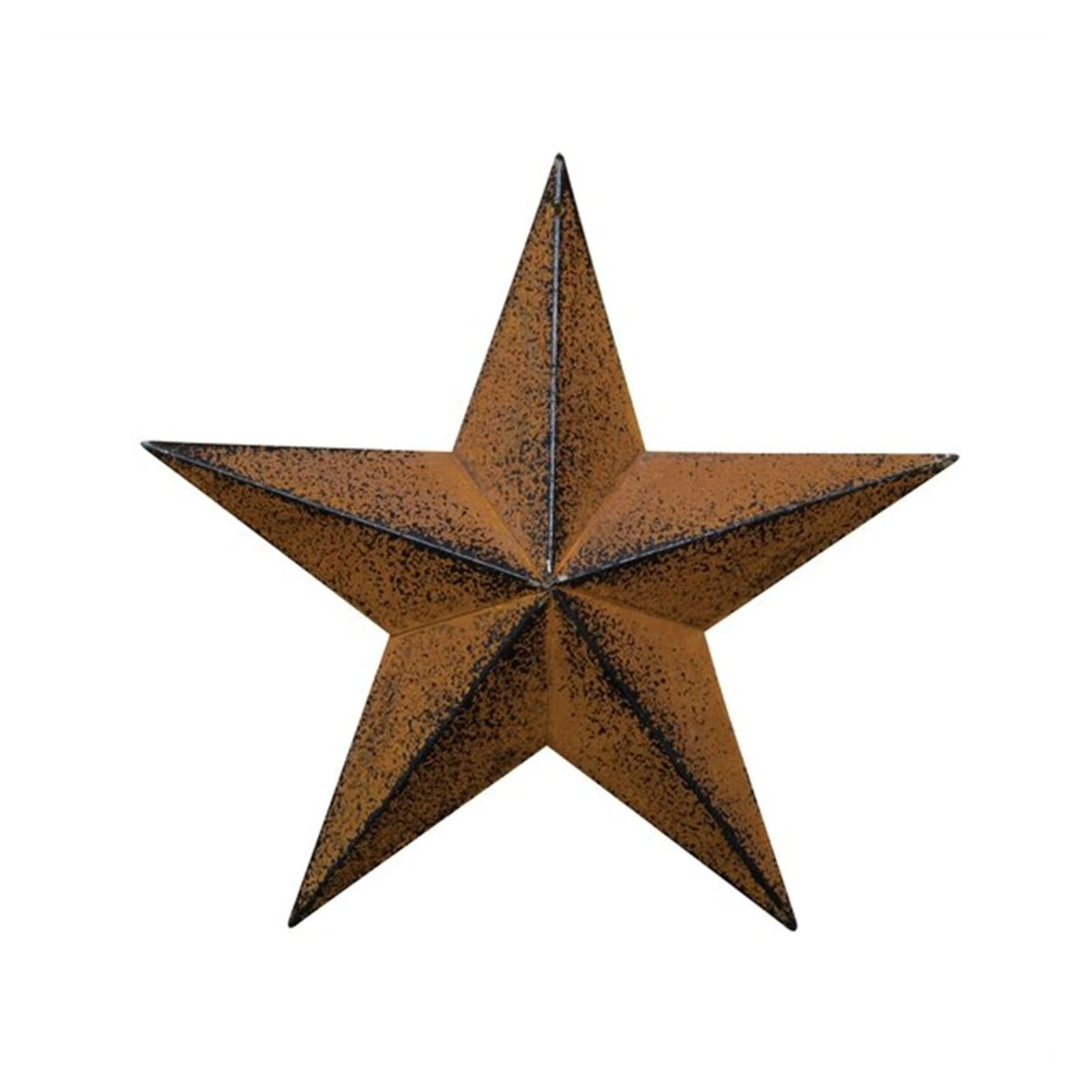 Vintage Metal Star Wall Art - Rustic Barn Star Sculpture for Farmhouse Decor, Antique Brown Home Decoration | Perfect for Living Room, Bedroom, Porch & Outdoor Spaces
