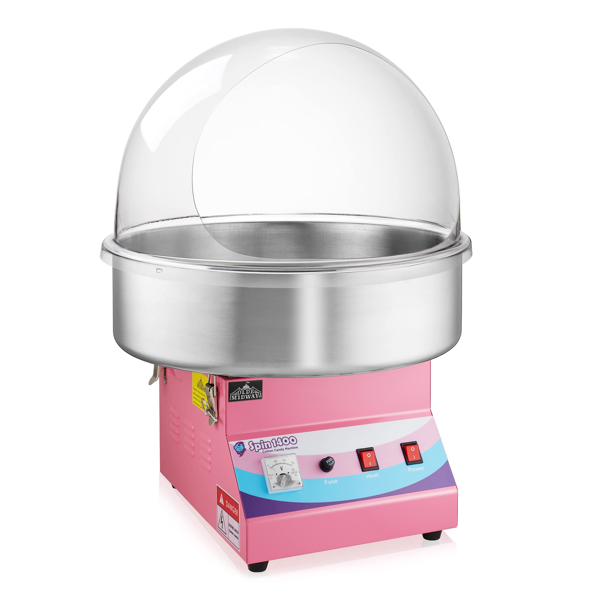 Olde Midway Cotton Candy Machine Bubble Shield - Dome Cover for Candy Floss Maker | Perfect for Parties, Fairs & Home Use | Durable & Easy to Clean