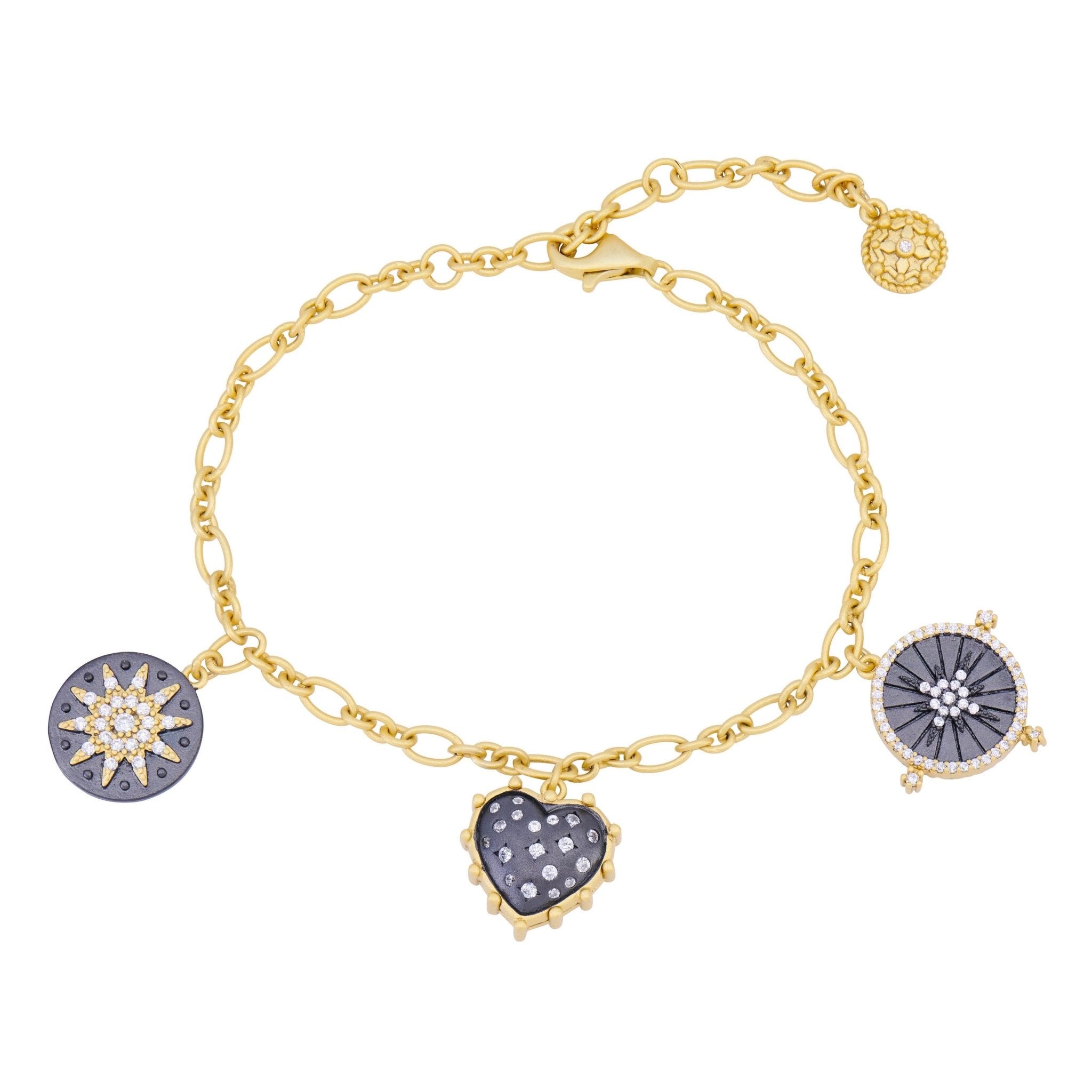 FR Sentiments Heart Token Charms Bracelet - Elegant Adjustable Friendship Bracelet for Women, Perfect Gift for Valentine's Day, Anniversary & Special Occasions