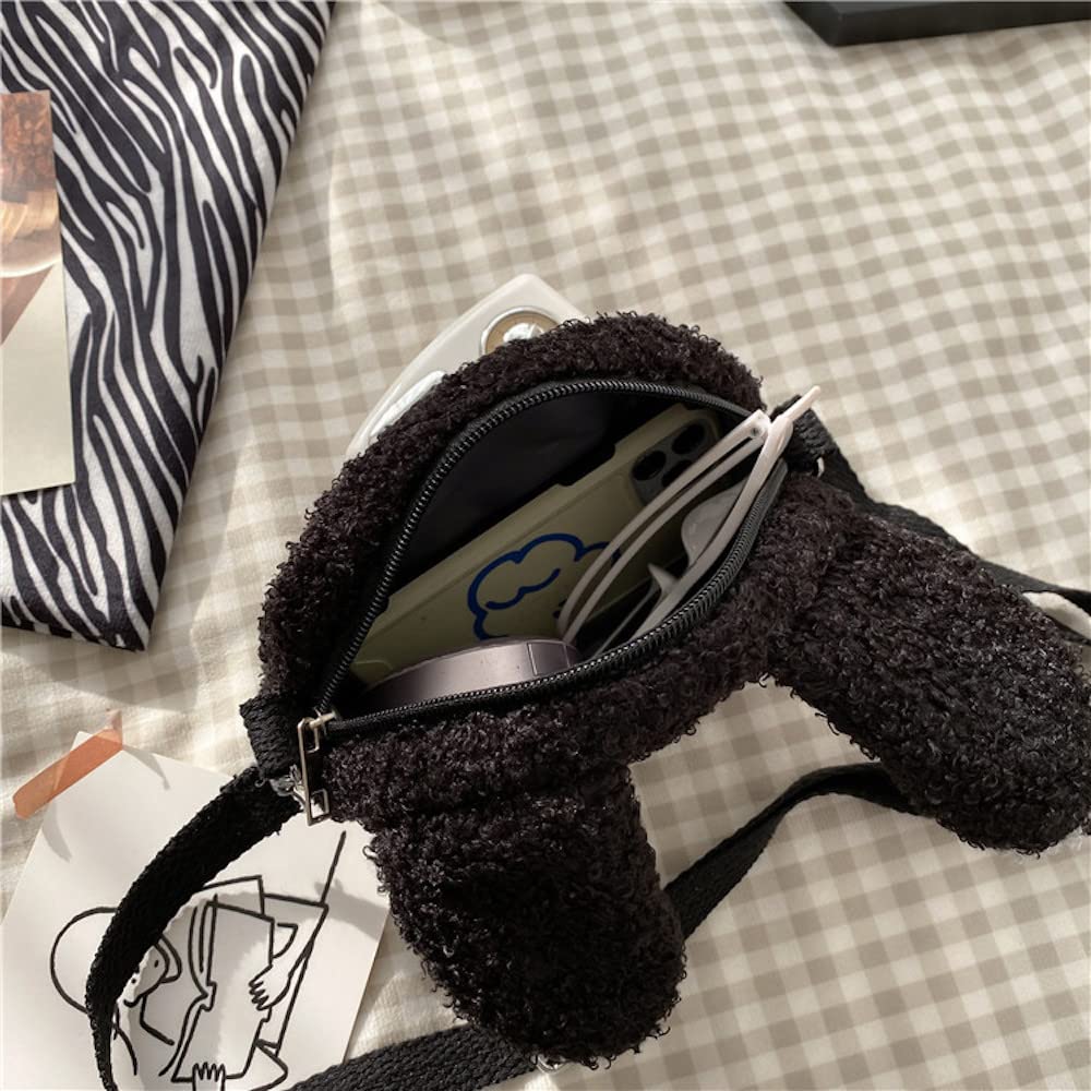 Kawaii Cat Plushie Crossbody Bag - Soft Fluffy Shoulder Purse for Daily Use