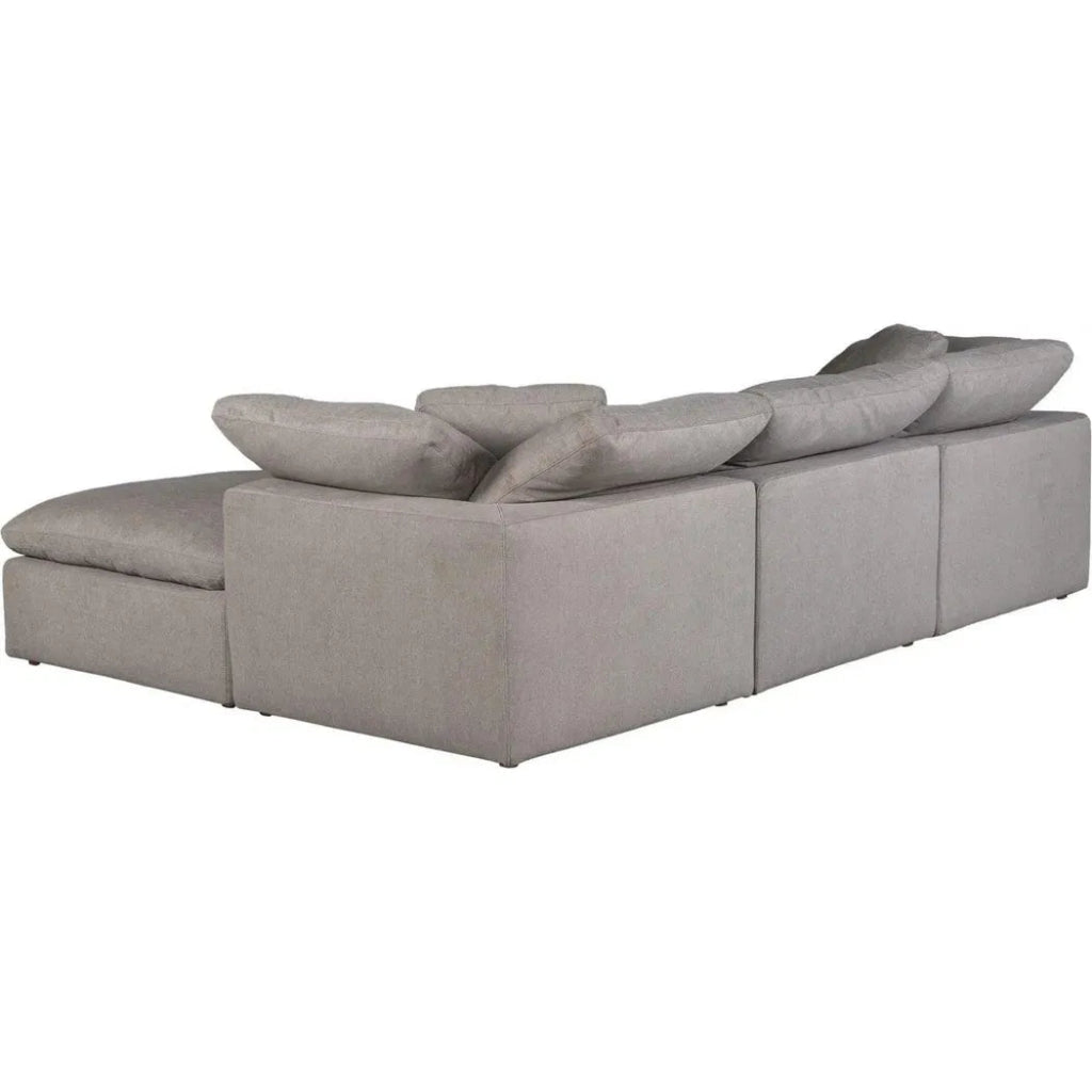 4-Piece Stain-Resistant Grey Modular Lounge Set - Modern Sectional Sofa for Living Room, Home Theater & Office - Easy to Clean & Durable Fabric