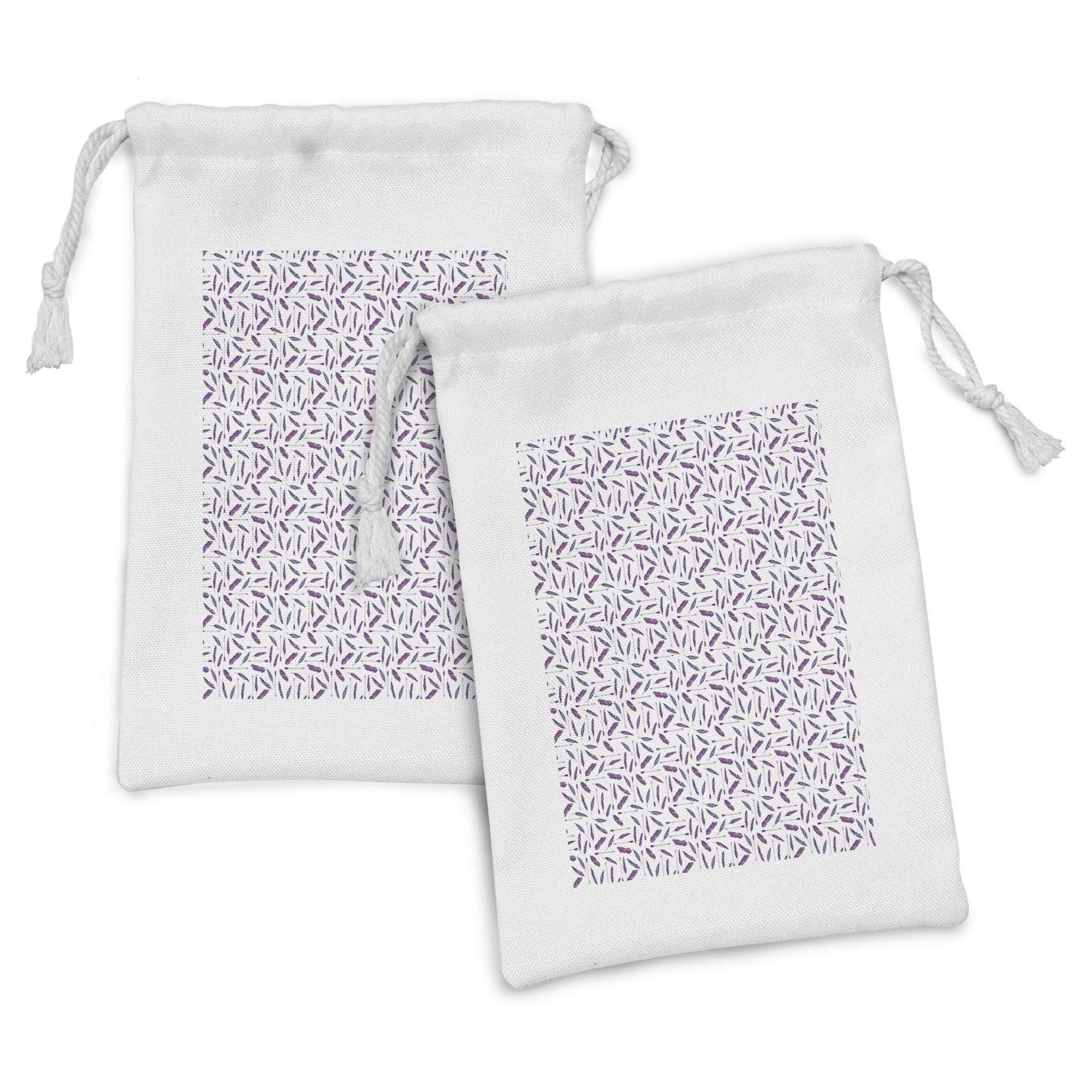 Ambesonne Bohemian Feathers & Arrows Fabric Pouch Set of 2 - 9