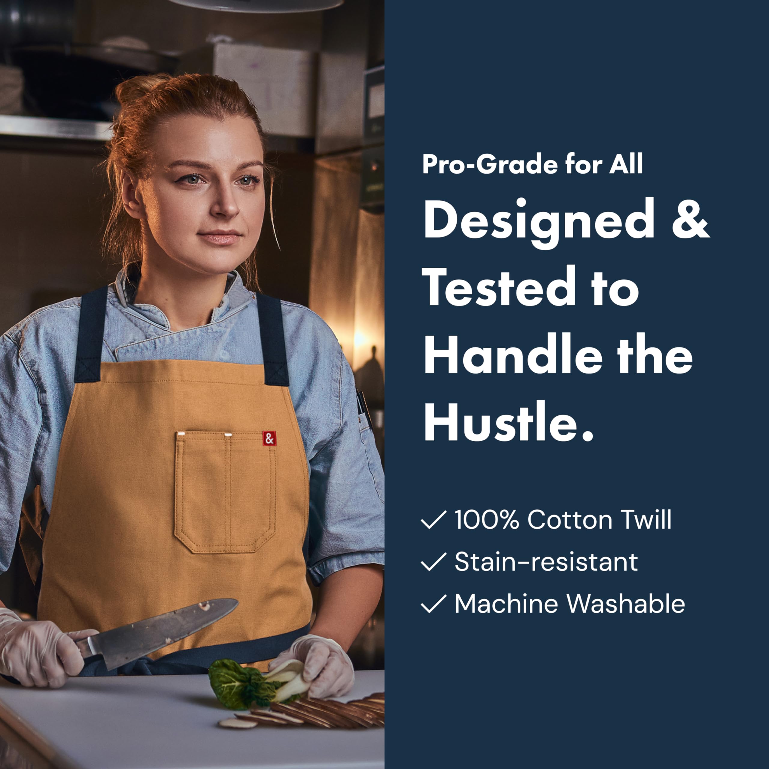 Hedley & Bennett Crossback Apron - Premium 8oz 100% Cotton Twill Chef Apron with Pockets & Adjustable Straps for Cooking, Grilling & Baking - Unisex Professional Kitchen Apron (Midnight Blue) - Ideal for Chefs, BBQ Enthusiasts & Home Cooks