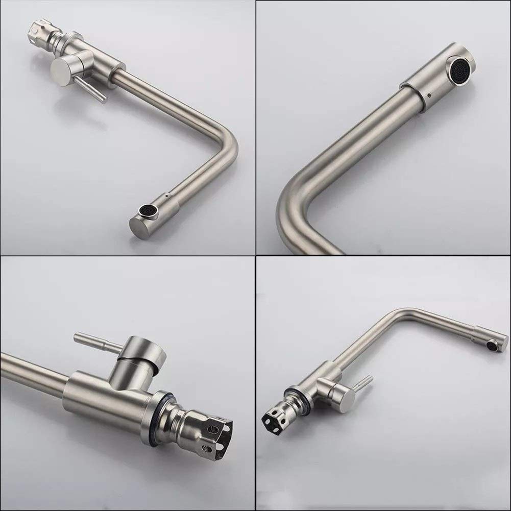 Stainless Steel Bathroom Faucet Trim Kit - Single Handle Hot & Cold Water Mixer Tap for Sink Basin - Smooth Modern Design for Kitchen & Bathroom Use