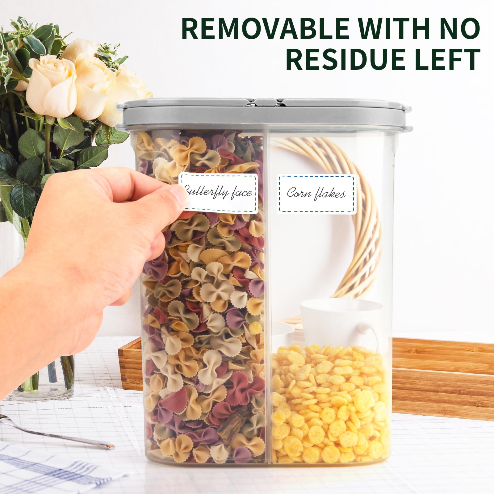 1000 Removable Freezer Labels - 1x3 Inches Waterproof, Oil & Tear Resistant Food Stickers for Bottles, Canning Jars, Spice Containers - No Residue Pantry Organization Labels (3 Colors) - Perfect for Kitchen Storage, Meal Prep & Home Organization