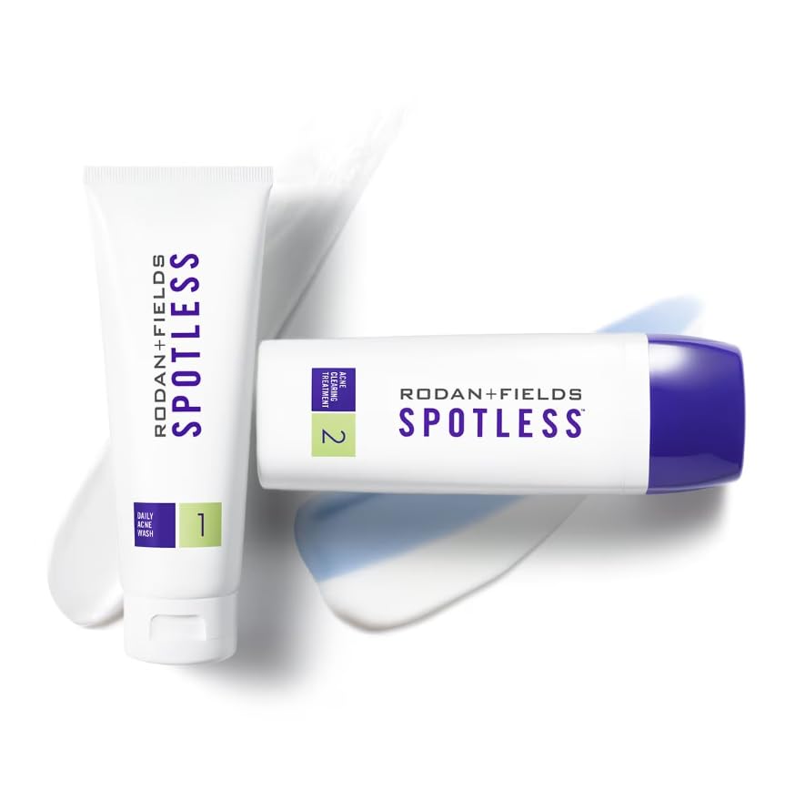Rodan and Fields SPOTLESS Regimen Acne Clearing Treatment & Daily Face Wash for Oily & Acne-Prone Skin - Gentle Cleanser for Teen & Adult Breakouts, Blackheads & Blemishes - Perfect for Morning & Night Skincare Routine