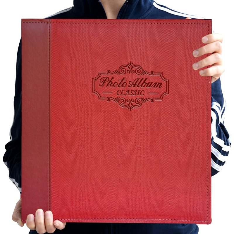 Premium Leather Photo Album with Magnetic Self-Stick Pages - Classic Scrapbook for Wedding, Baby, Family Memories & Travel Keepsakes