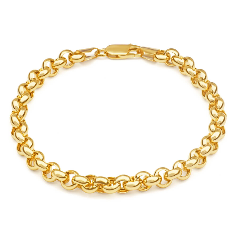 9ct Yellow Gold Silver Filled Belcher Bracelet for Women - Elegant Stackable Jewelry for Everyday Wear & Special Occasions