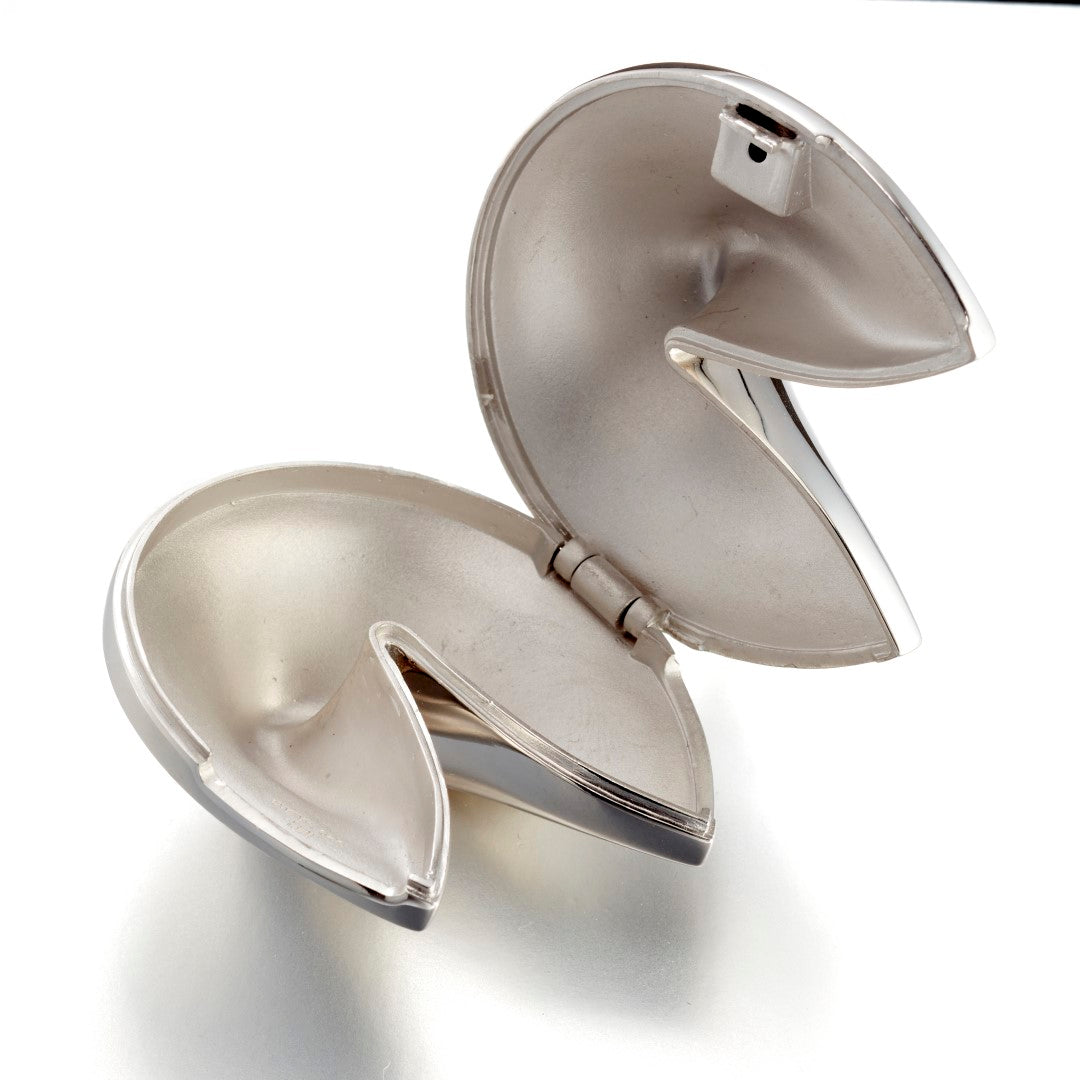 Silver Fortune Cookie Box - Large Size for Parties, Weddings & Chinese New Year Celebrations | Elegant Gift Box for Good Luck Wishes
