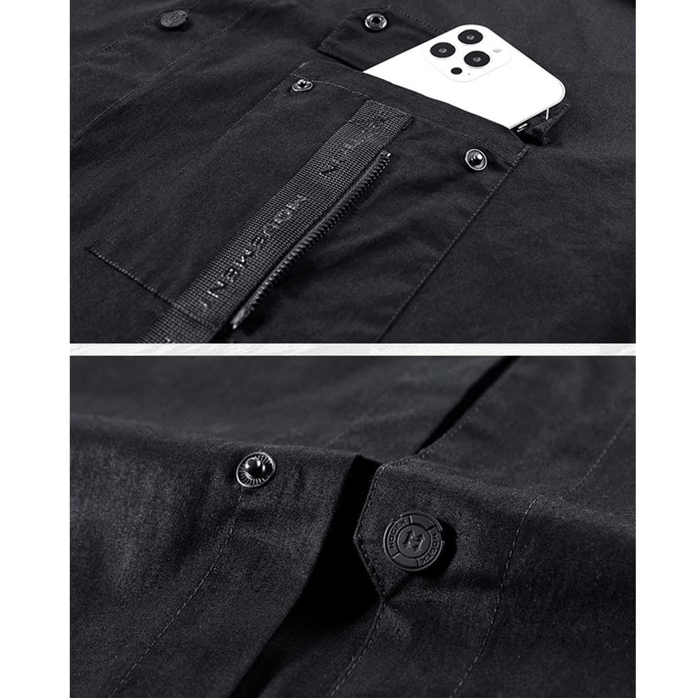 Men's Cargo Shirt Summer Short Sleeve Tactical Shirt - Breathable Techwear Streetwear for Outdoor Hiking, Urban Exploration & Casual Wear