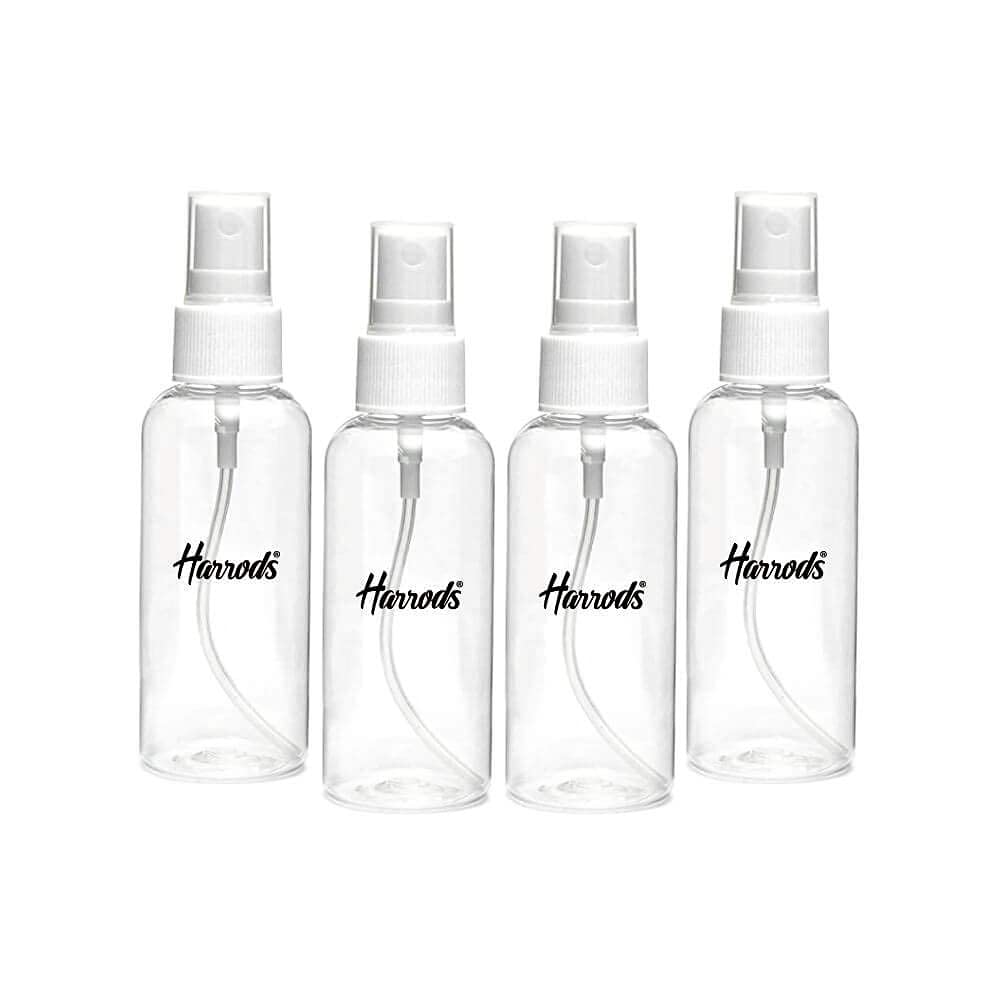 Harrods 50ml Refillable Travel Size Foaming Hand Sanitizer Dispenser Bottles (4-Pack) - Clear Portable Empty Bottles for Hand Lotion, Shampoo & Toiletries | Perfect for Gym Bags, Office Desks & Airplane Carry-Ons