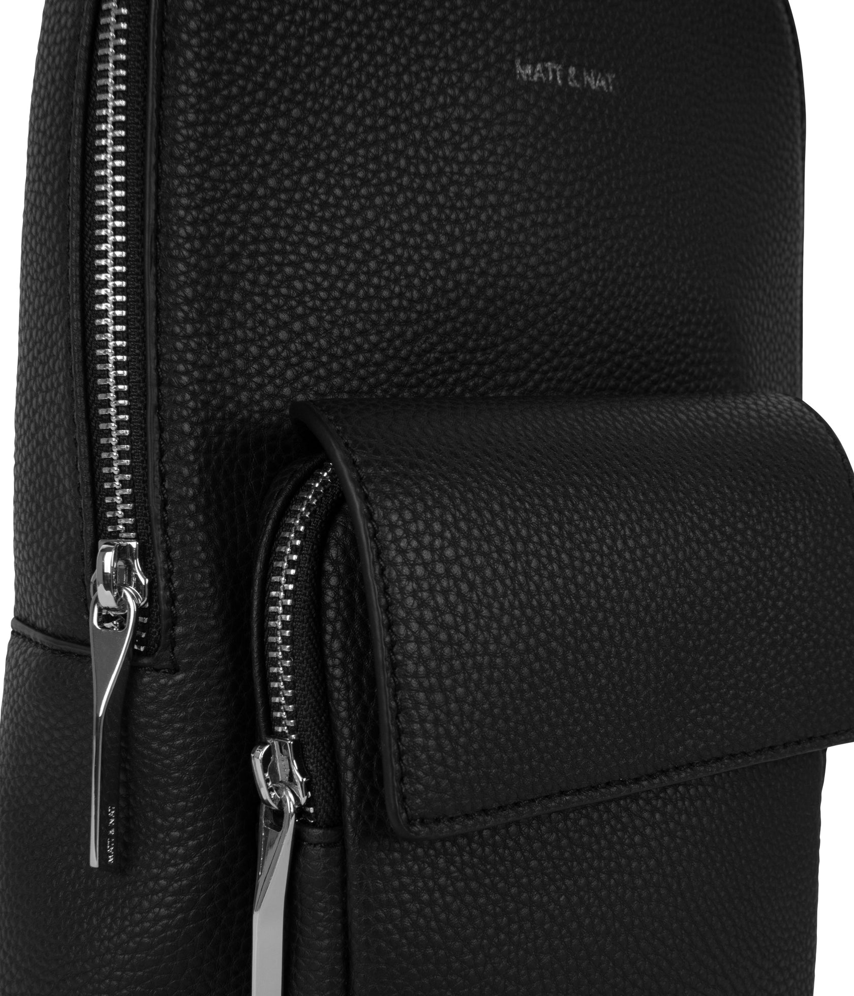Matt & Nat Allar Sling Bag - Waterproof Vegan Leather Crossbody Bag for Men & Women - Perfect for Travel, Gym & Everyday Use (Black)