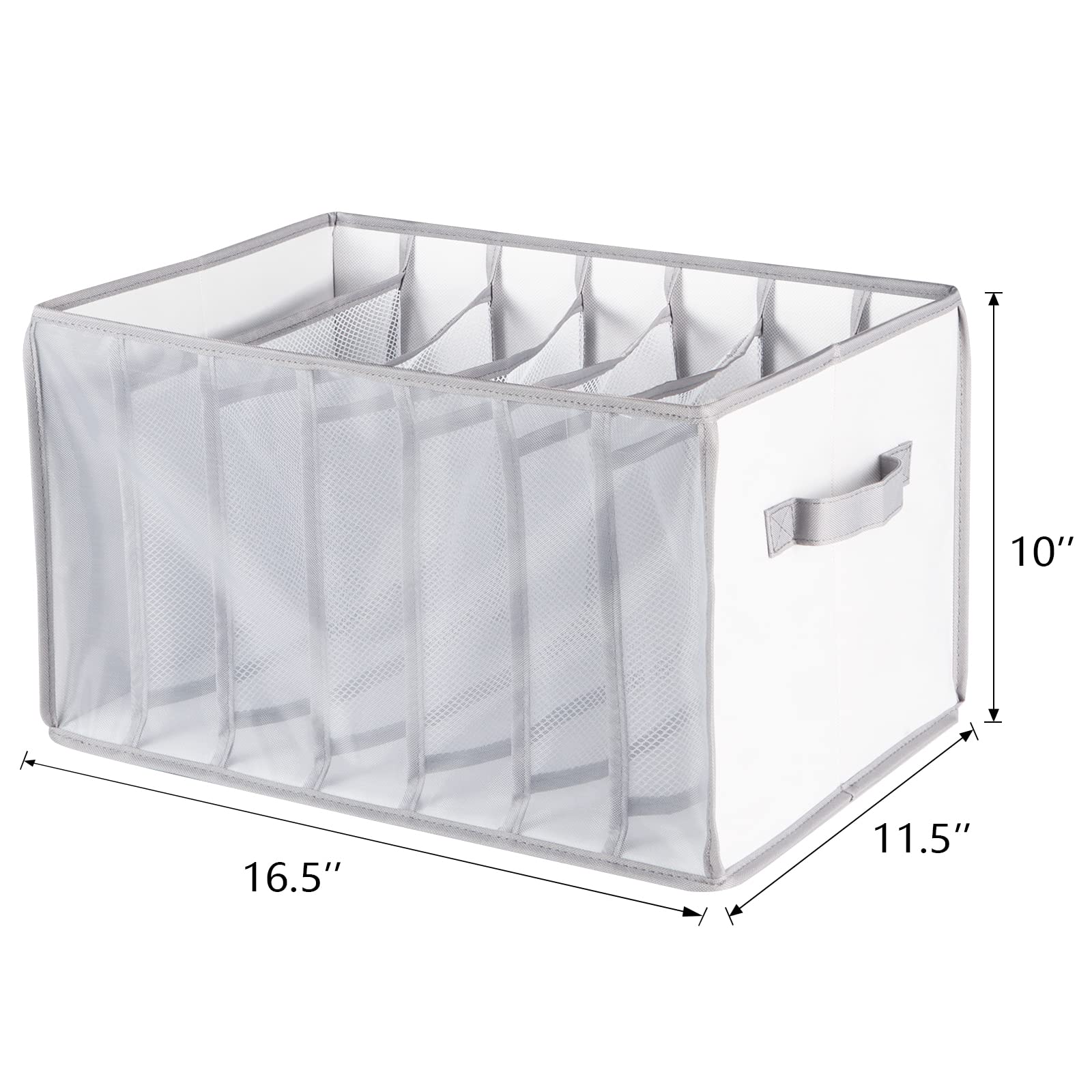 Univivi Extra Large Closet Organizer - 7 Grid Portable Wardrobe Storage for Pants, Sweaters, T-Shirts, Underwear & Jeans | Space-Saving Clothes Organizer (Set of 4) | Perfect for Bedroom, Dorm, Travel & Small Spaces