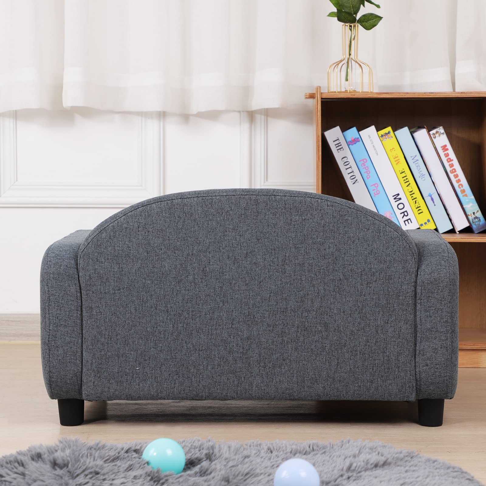 Premium Pet Sofa Bed for Dogs & Cats - Modern Puppy Couch with Removable Linen Cover - Cozy Gray Pet Bed for Small to Medium Pets - Perfect for Living Room, Bedroom & Pet Nursery