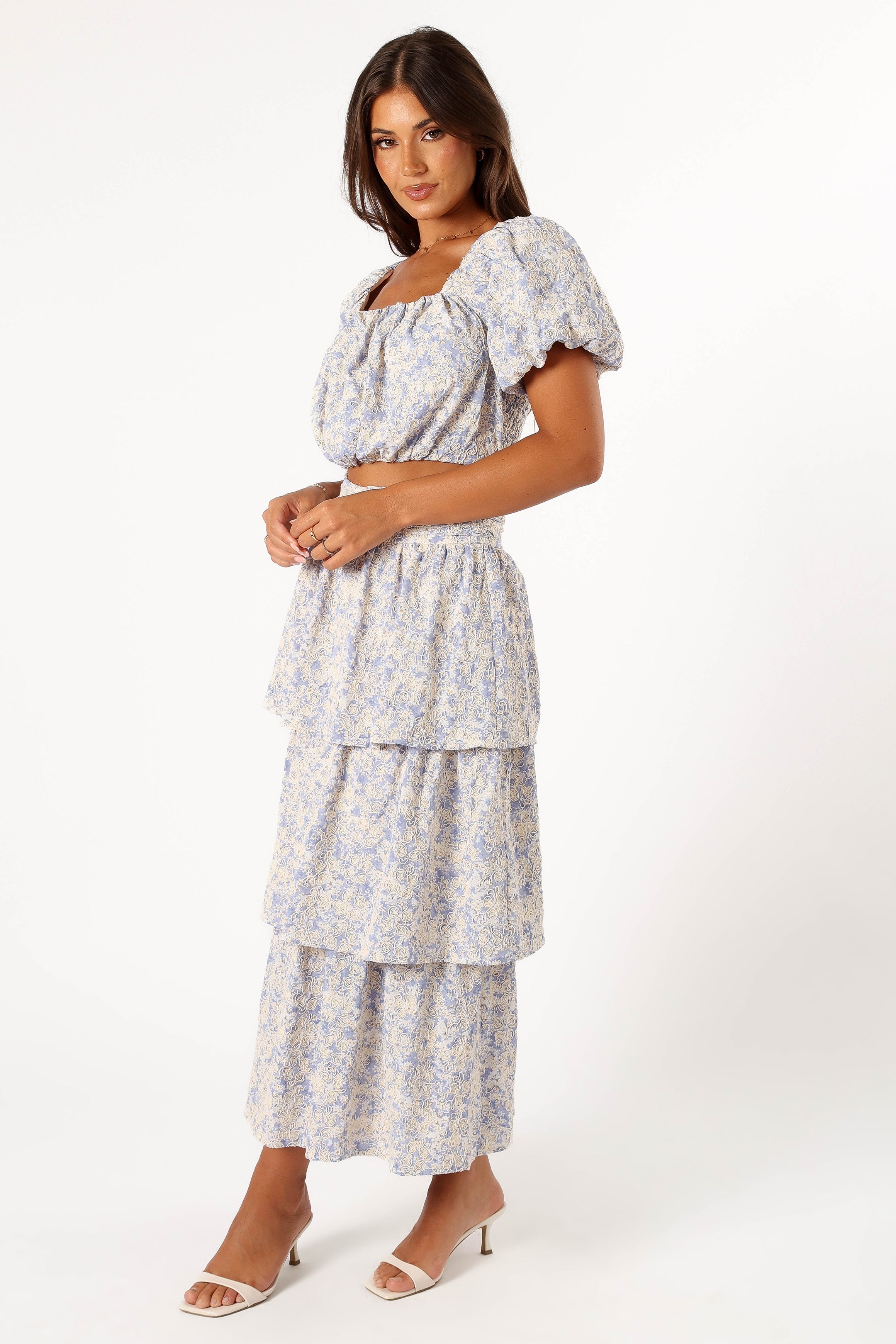 Breanna Two Piece Set - Women's Casual Outfit in Dusty Blue | Summer Lounge Wear & Beach Cover-Up