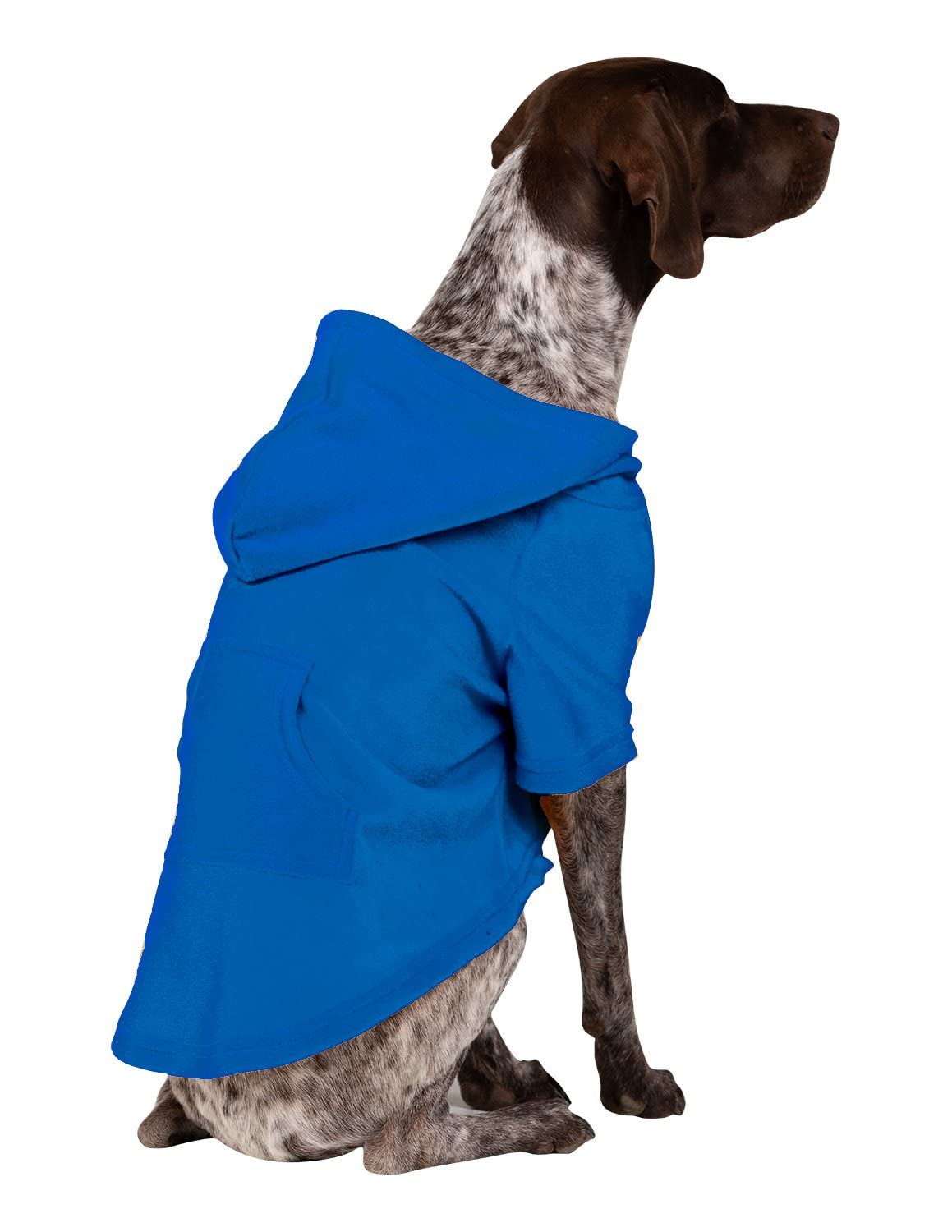 Brilliant Blue Fleece Hoodie Sweater for Small Dogs & Cats - Cozy Pet Pajamas for Pets Up to 15 lbs - Perfect for Winter Nights & Indoor Comfort