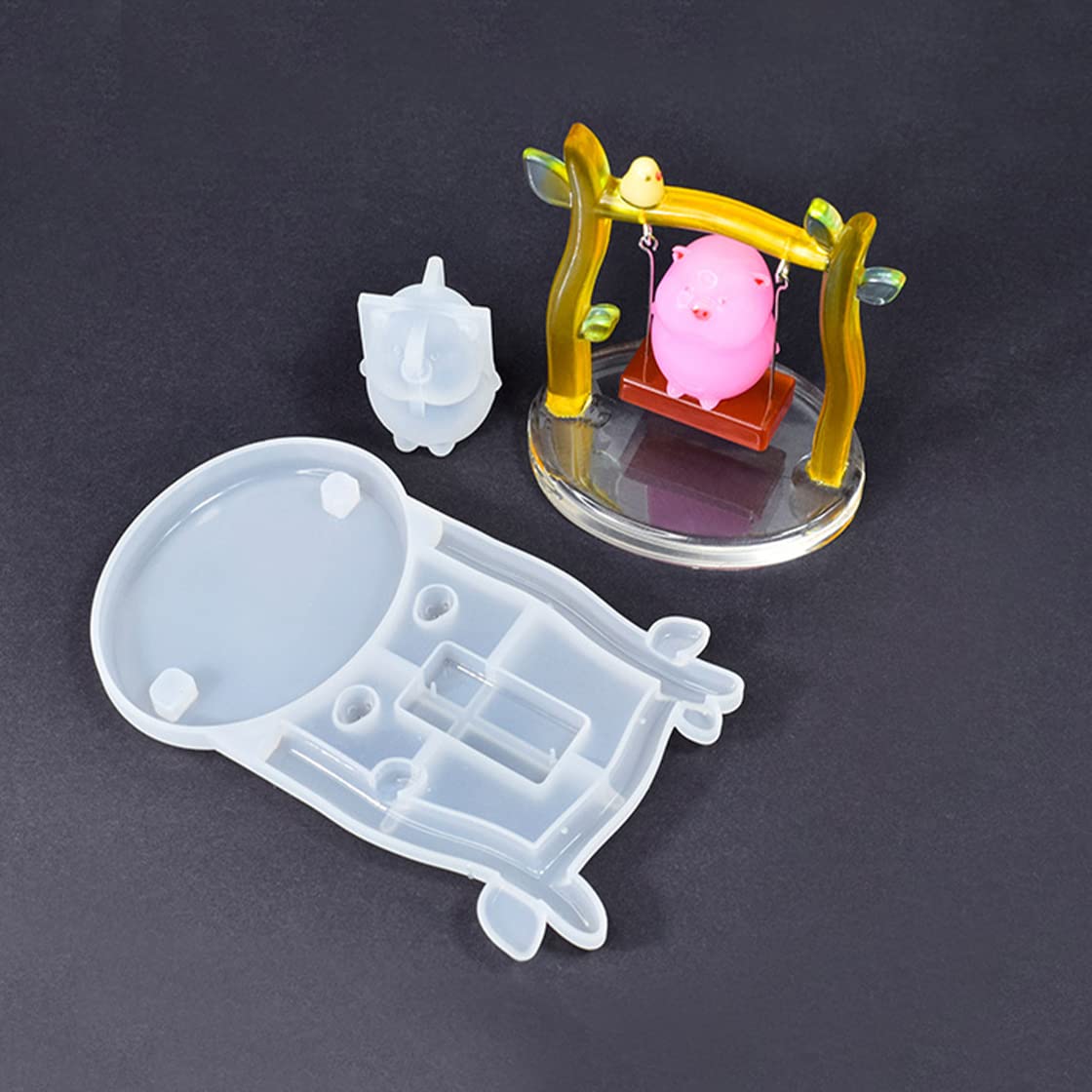 22PCS Cute Animal Silicone Molds Set for DIY Jewelry Making - Hanging Piggy Resin Casting Molds with 20 Swing Accessories, 3D Pig Ornaments for Home Decor, Car Decoration & Craft Projects | Perfect for Epoxy Resin Art, Gift Making and Party Favors