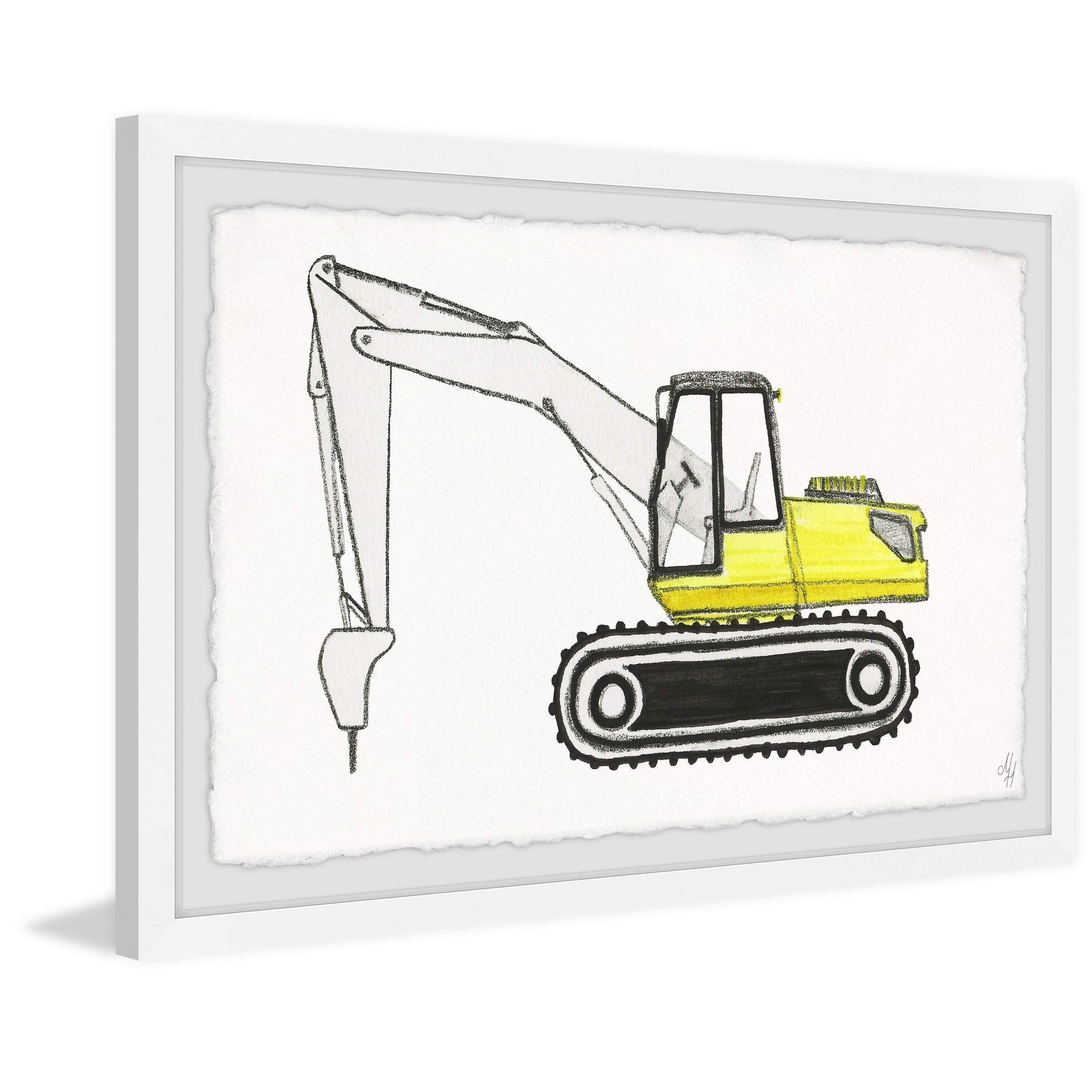 Handmade Jackhammer Truck Framed Print 36x24 - Marmont Hill Wall Art for Home & Office Decor | Vintage Industrial Style Painting for Living Room, Bedroom or Man Cave